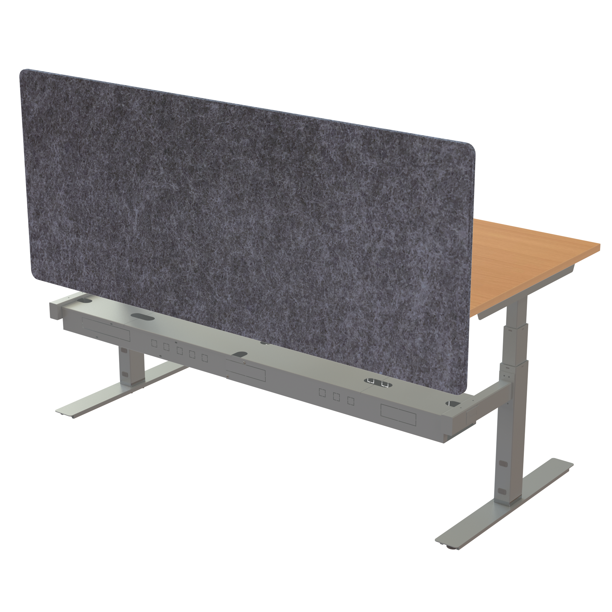 Ergonomic desk | 180x80 cm | Beech with silver frame