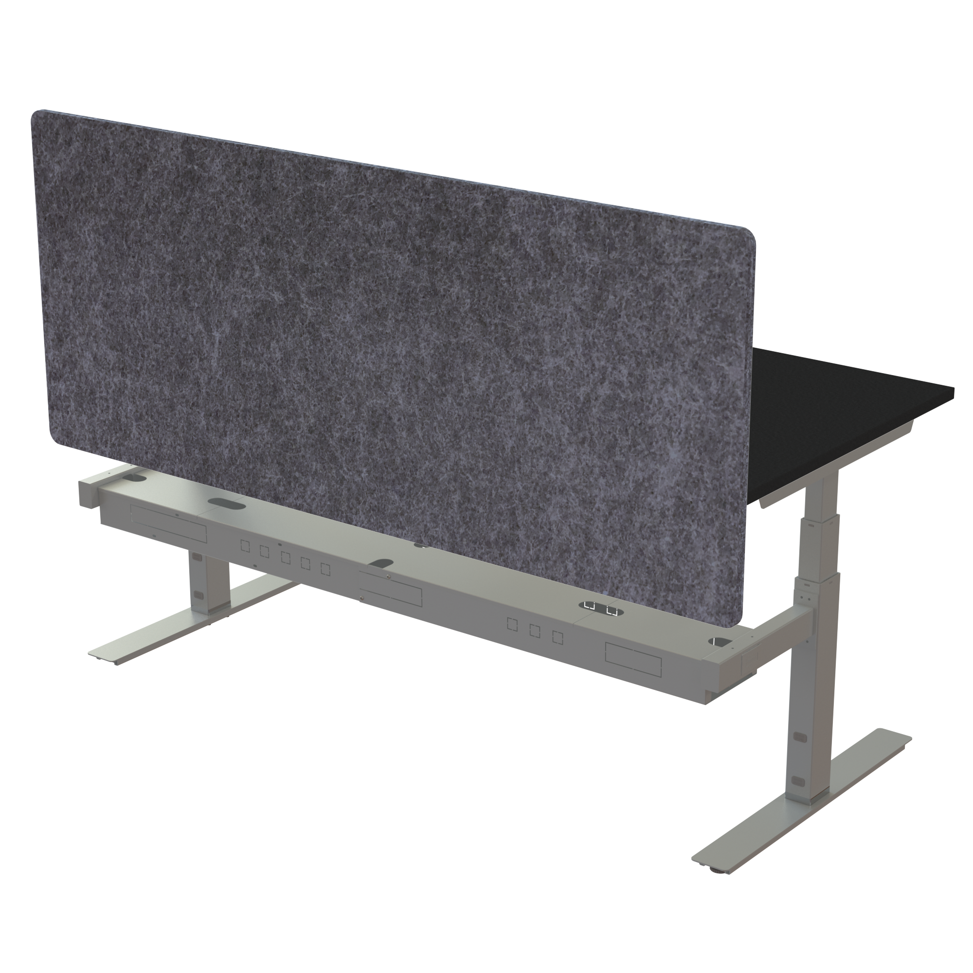 Ergonomic desk | 180x80 cm | Black  with silver frame
