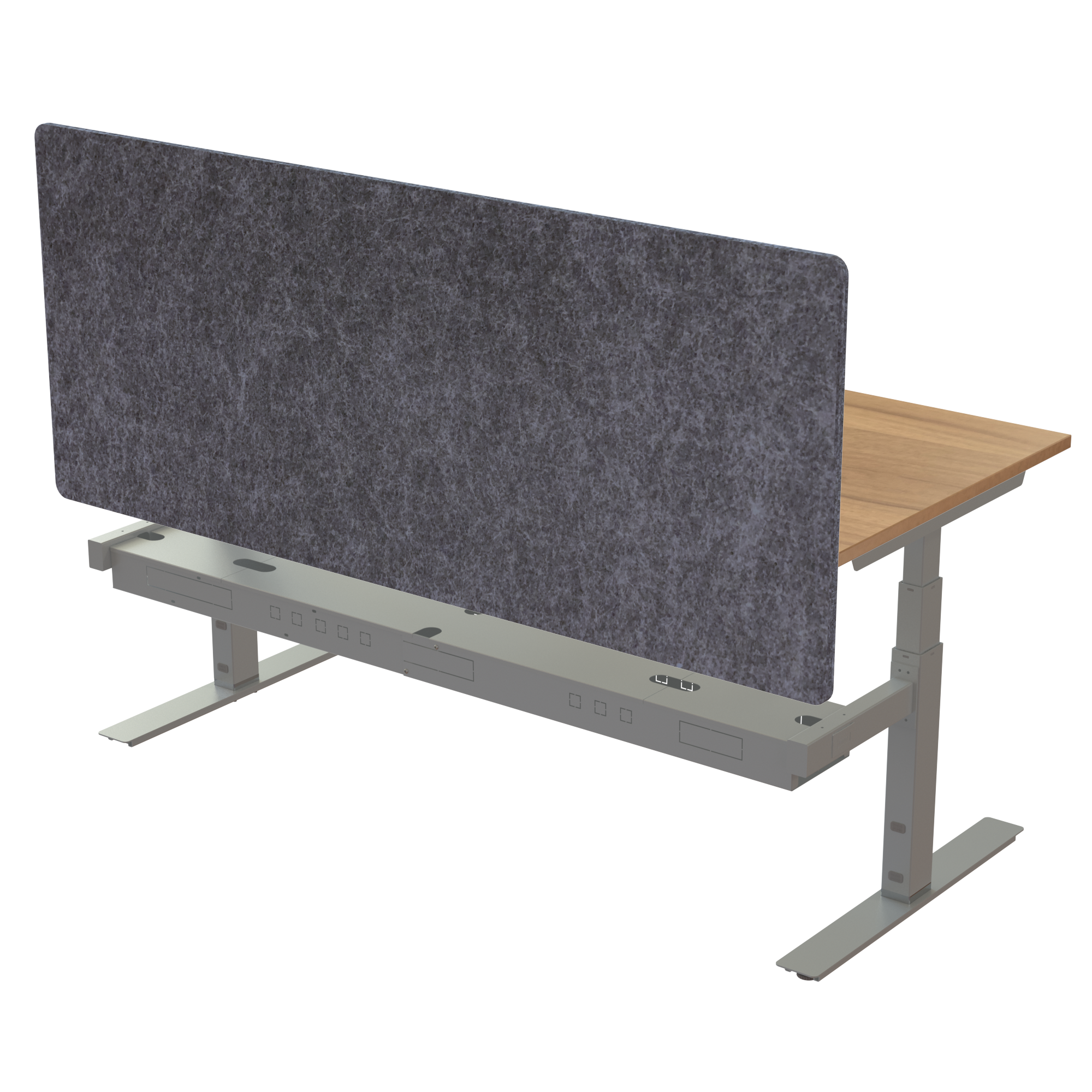 Ergonomic desk | 180x80 cm | Walnut with silver frame