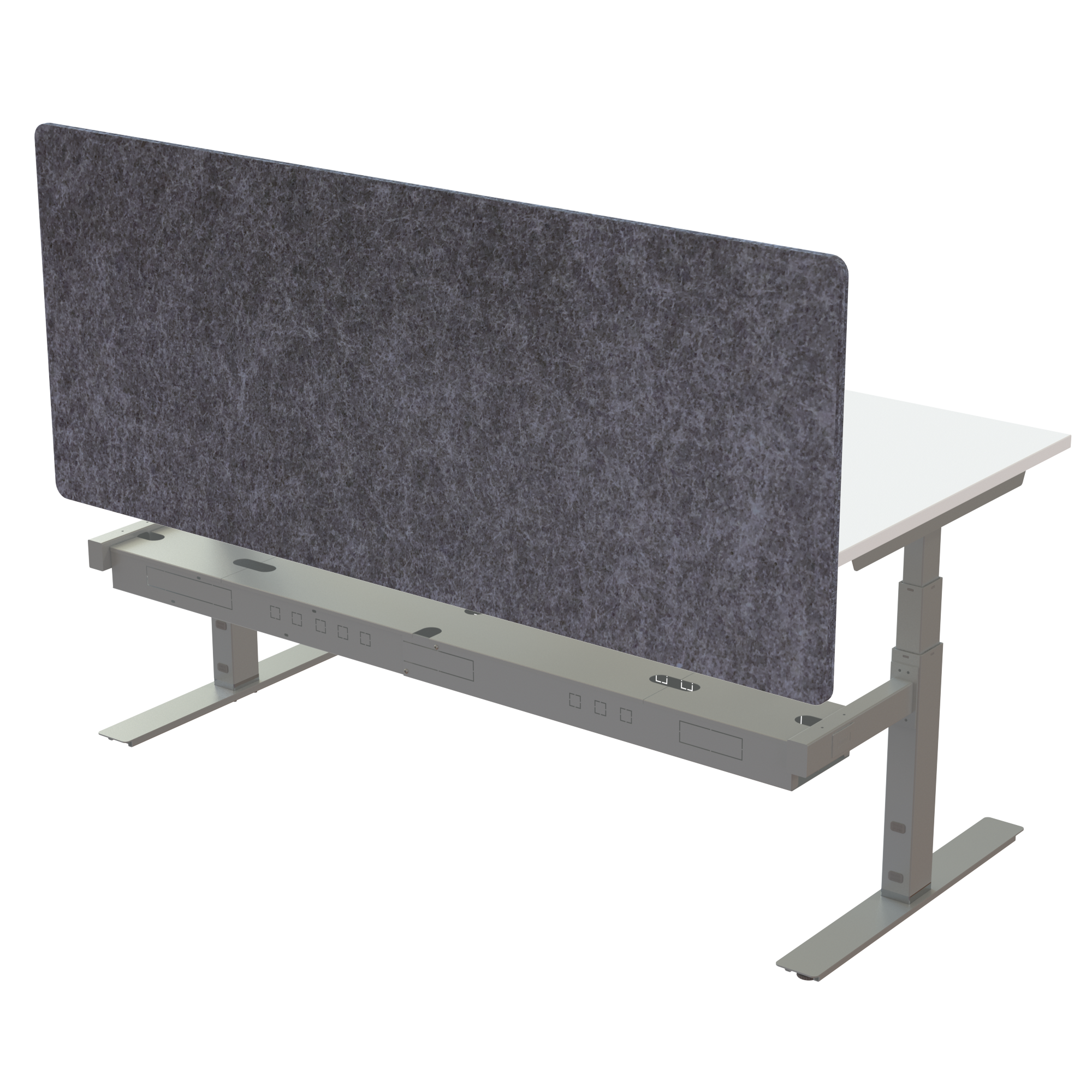 Ergonomic desk | 180x80 cm | White with silver frame