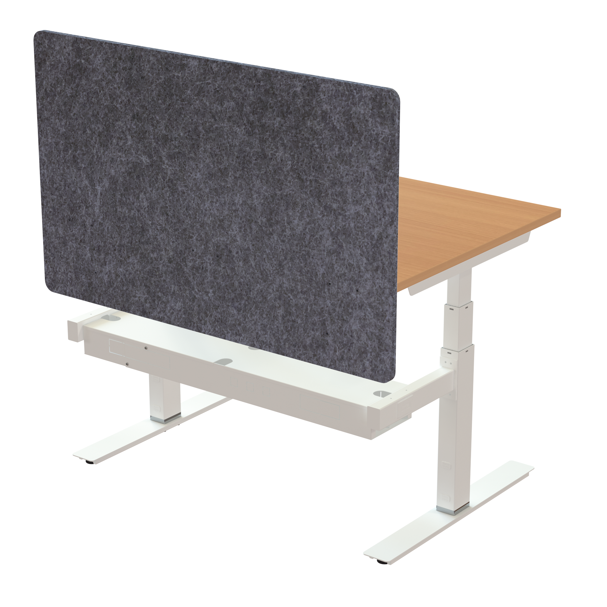 Ergonomic desk | 120x80 cm | Beech with white frame