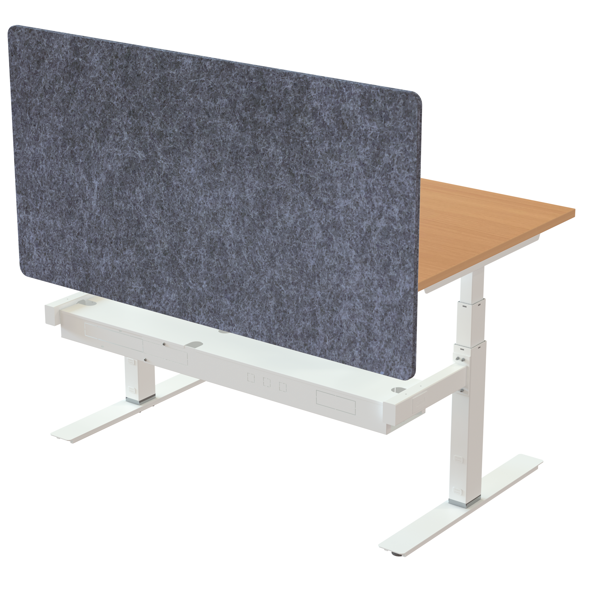Ergonomic desk | 140x80 cm | Beech with white frame