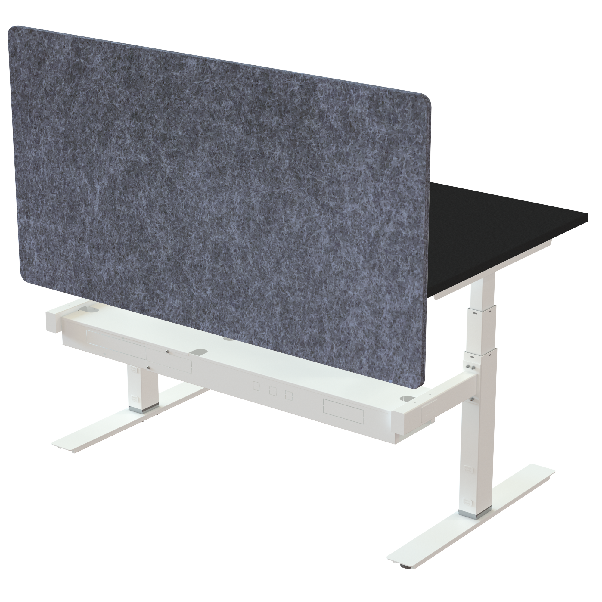 Ergonomic desk | 140x80 cm | Black  with white frame