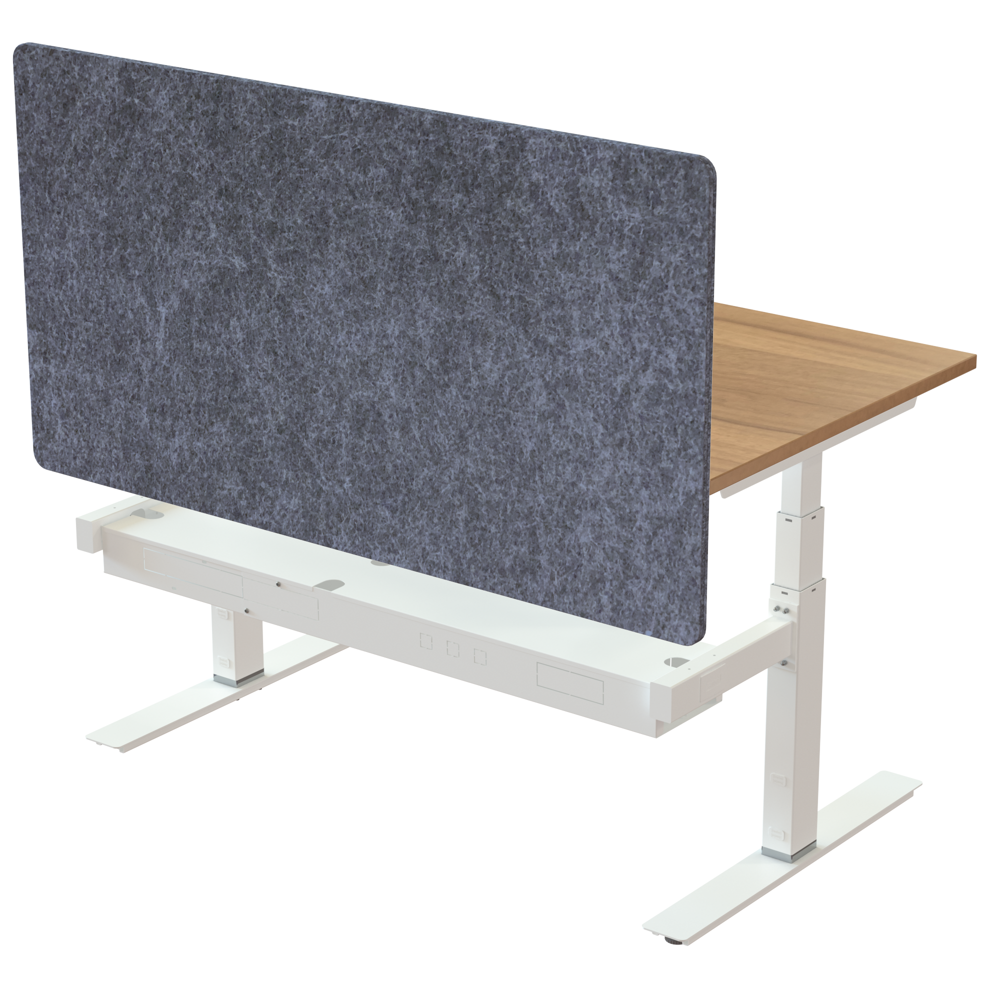 Ergonomic desk | 140x80 cm | Walnut with white frame