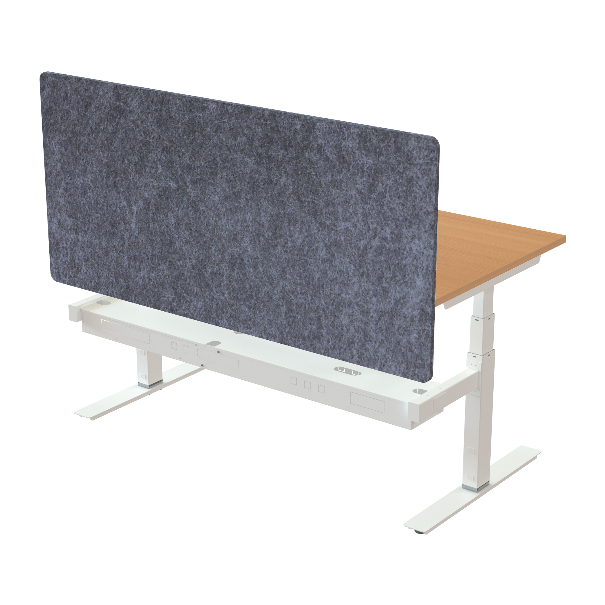 Ergonomic desk | 160x80 cm | Beech with white frame