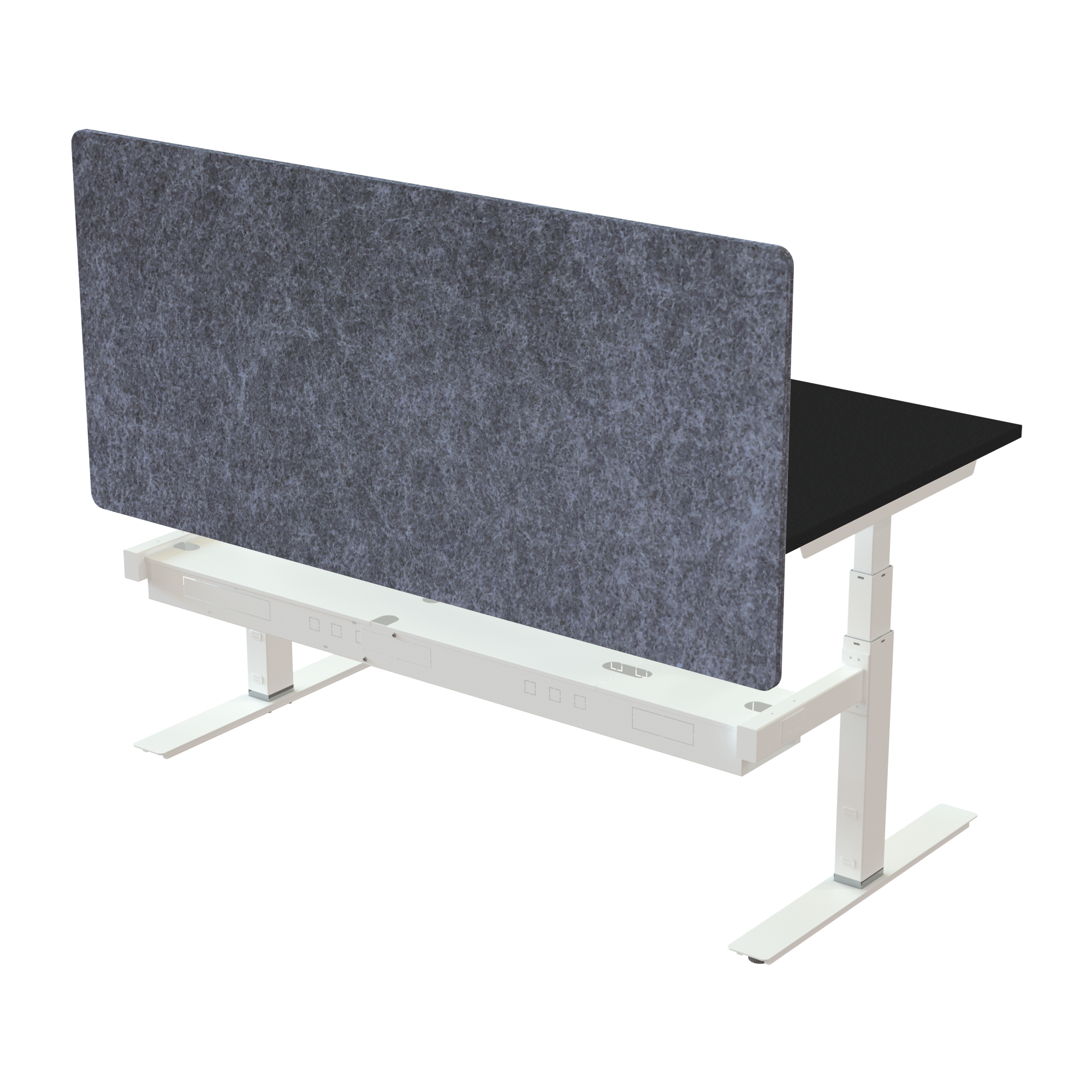Ergonomic desk | 160x80 cm | Black  with white frame