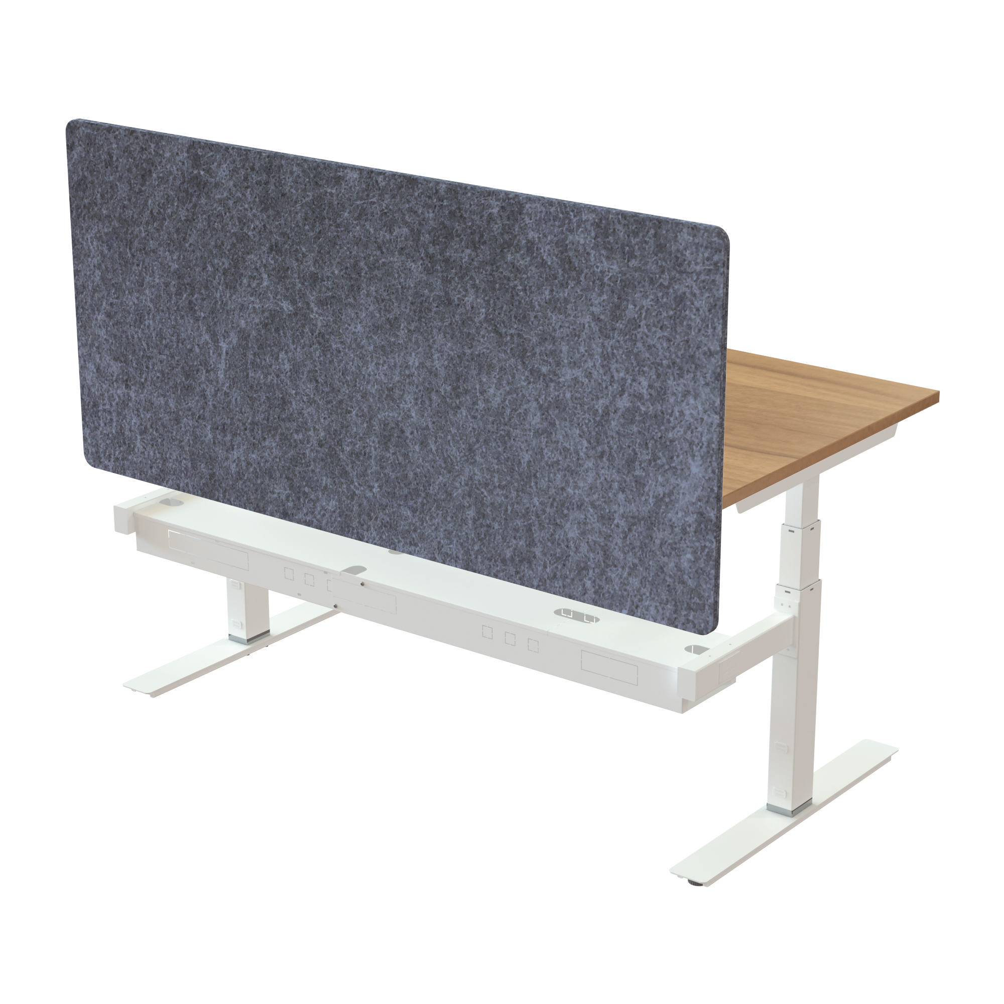 Ergonomic desk | 160x80 cm | Walnut with white frame