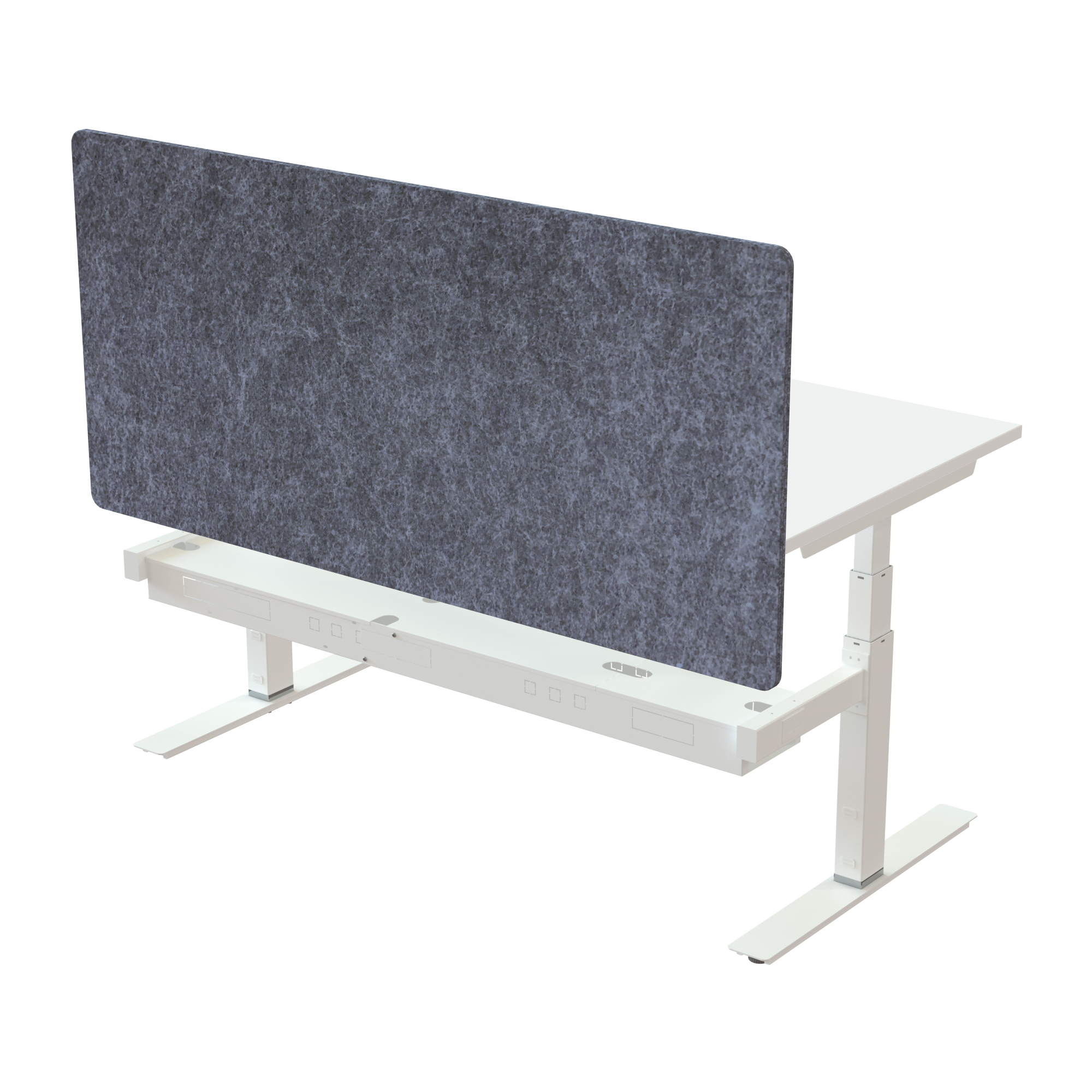 Ergonomic desk | 160x80 cm | White with white frame