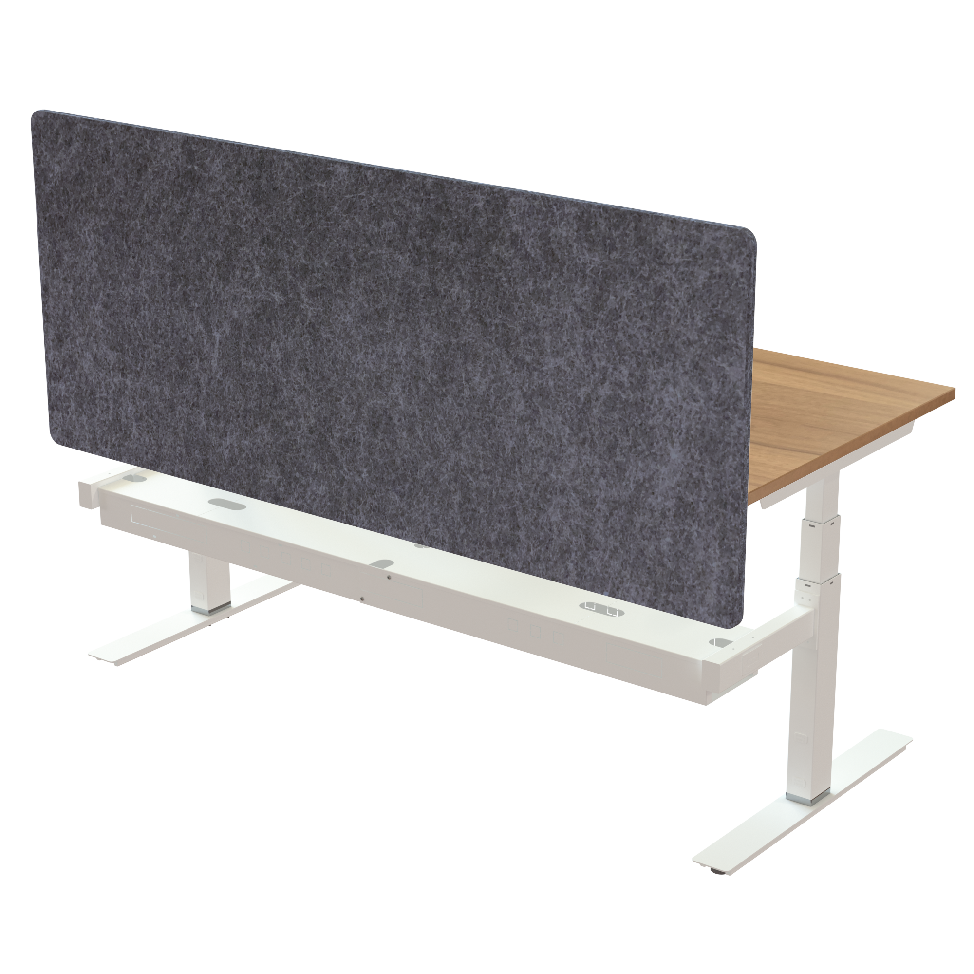 Ergonomic desk | 180x80 cm | Walnut with white frame