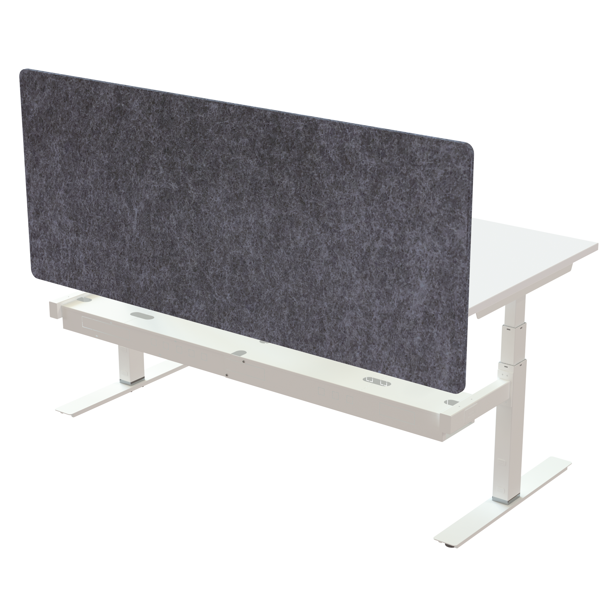 Ergonomic desk | 180x80 cm | White with white frame