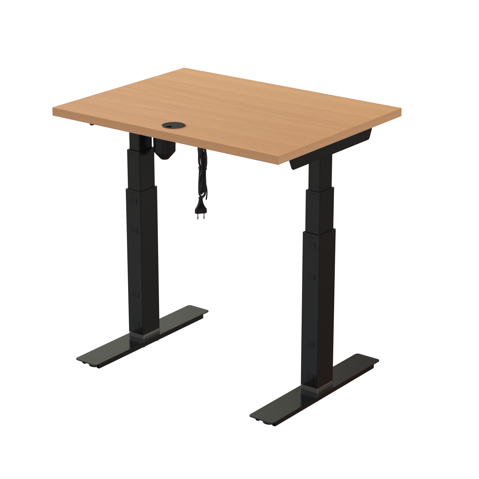 Ergonomic desk | 80x60 cm | Beech with black frame