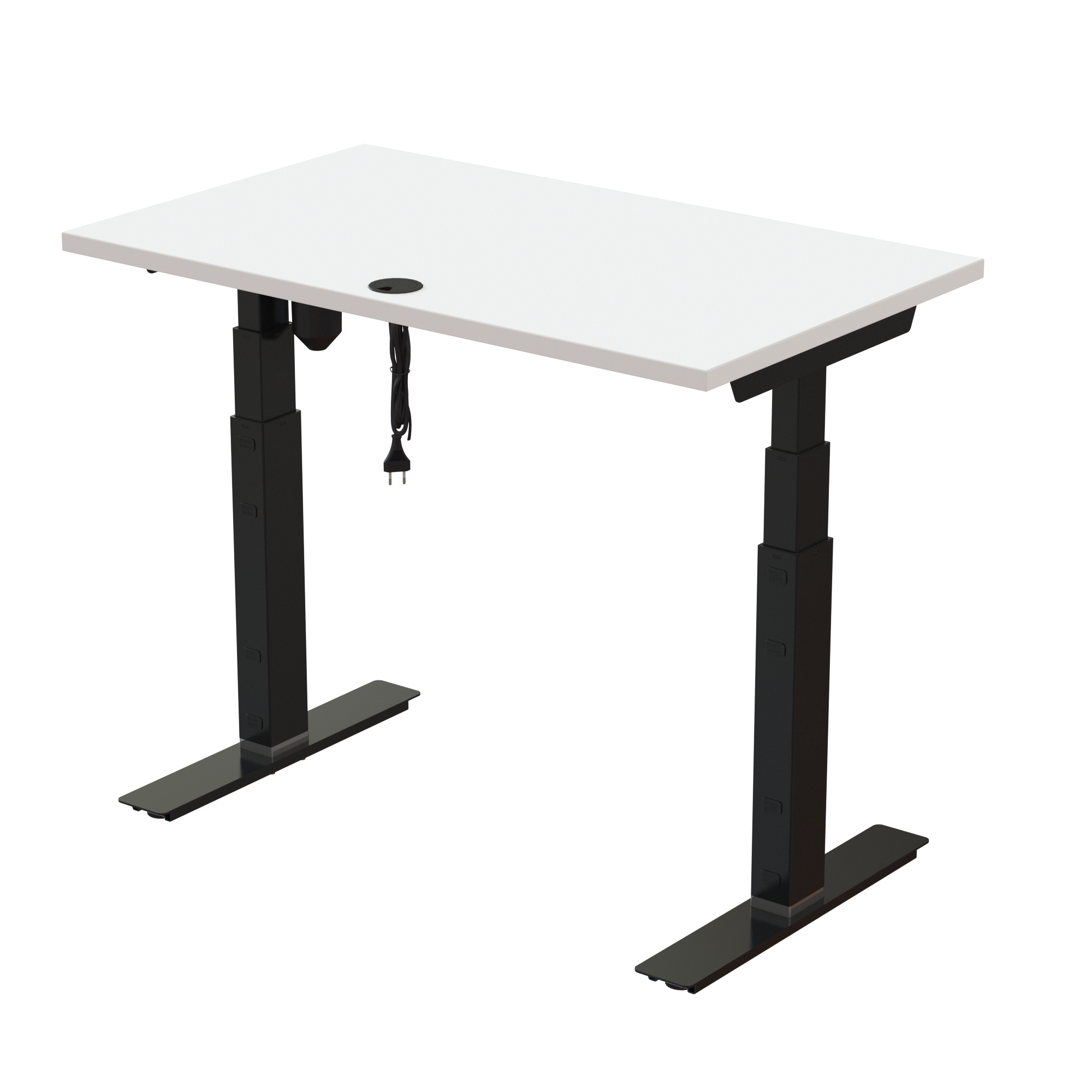 Ergonomic desk | 100x60 cm | White with black frame