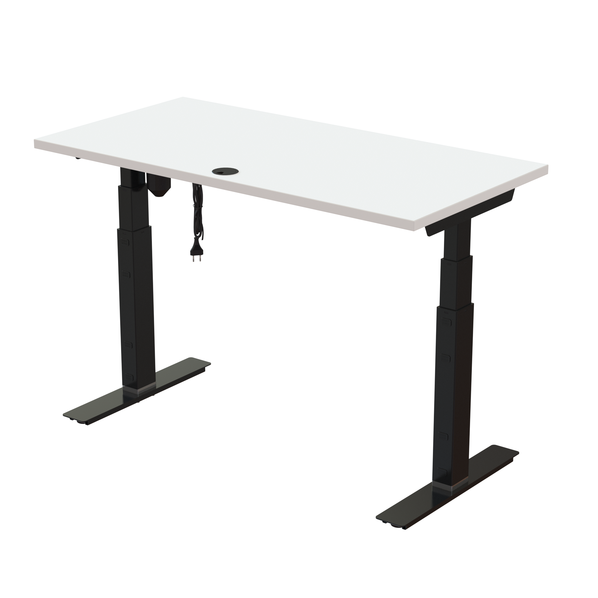 Ergonomic desk | 120x60 cm | White with black frame