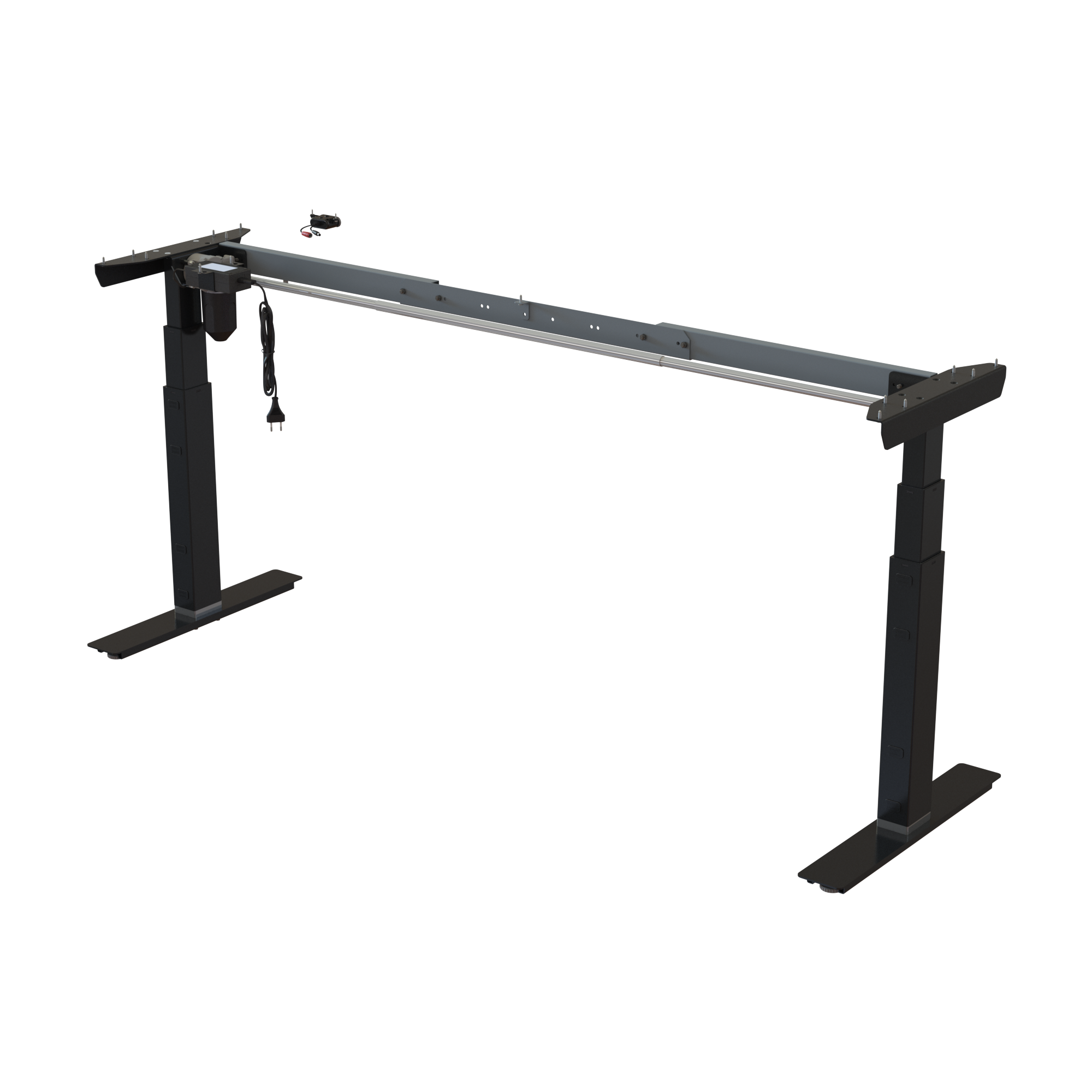 Ergonomic desk frame | Width 132-172 cm | Black 