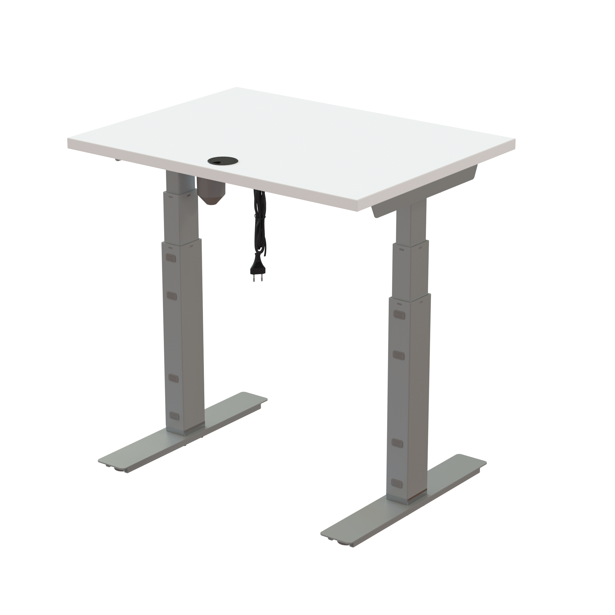 Ergonomic desk | 80x60 cm | White with silver frame