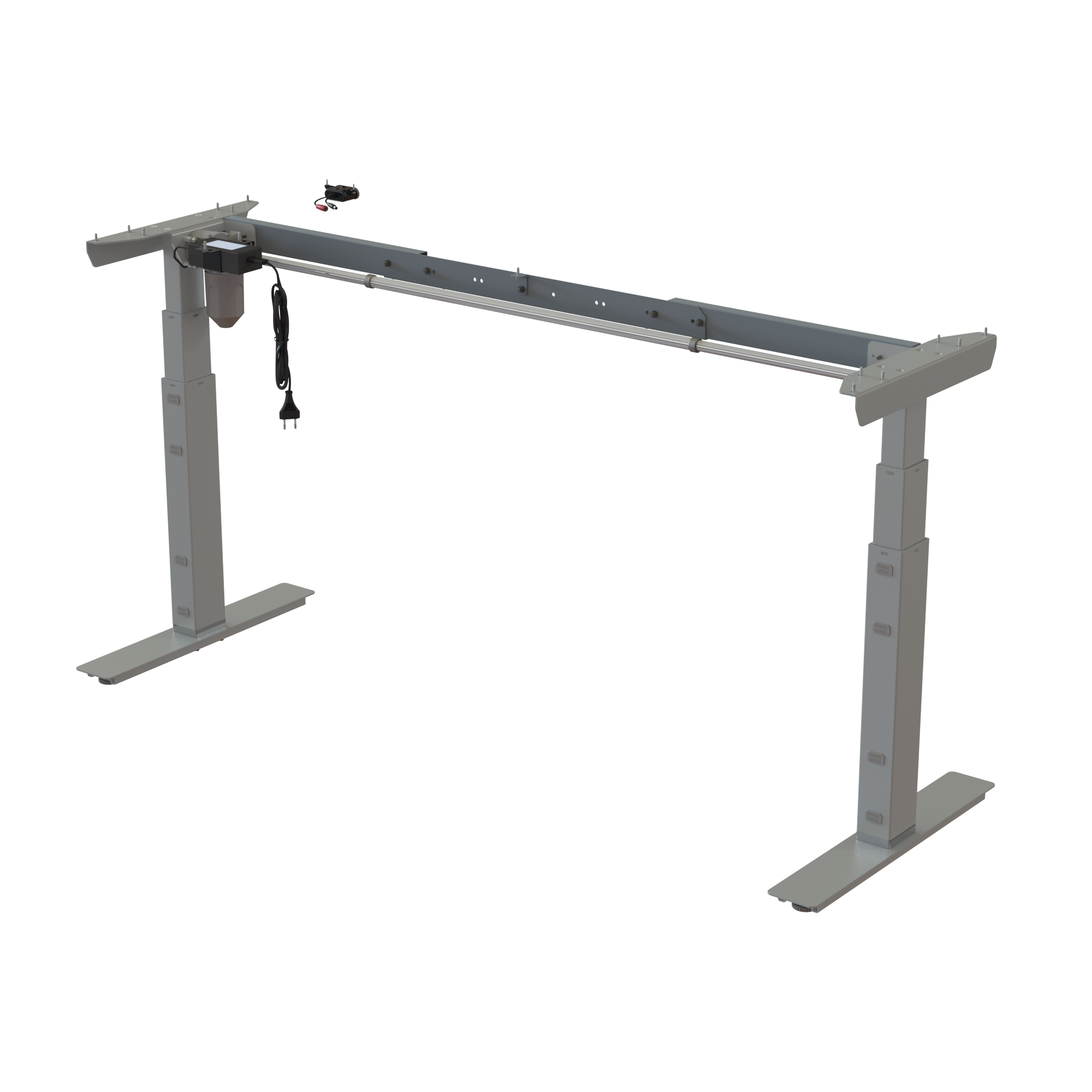 Ergonomic desk frame | Width 112-152 cm | Silver