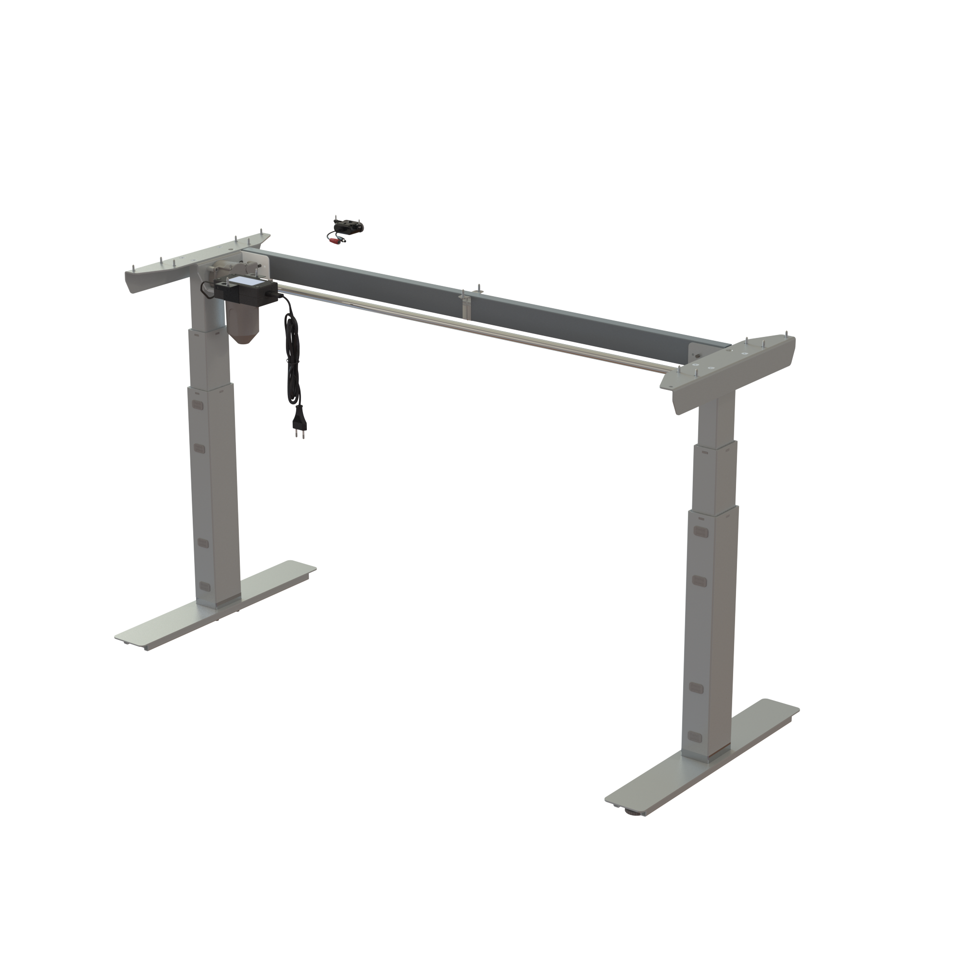 Ergonomic desk frame | Width 129 cm | Silver