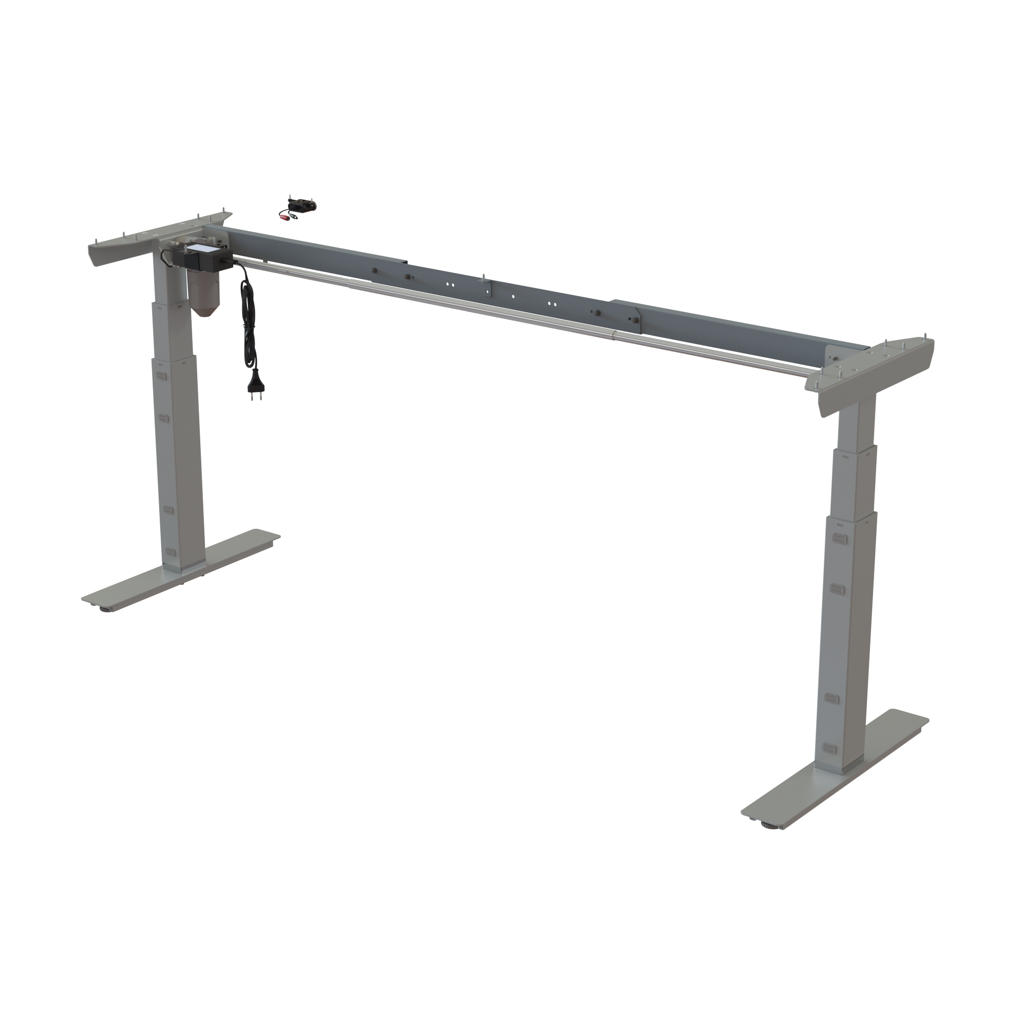 Ergonomic desk frame | Width 132-172 cm | Silver