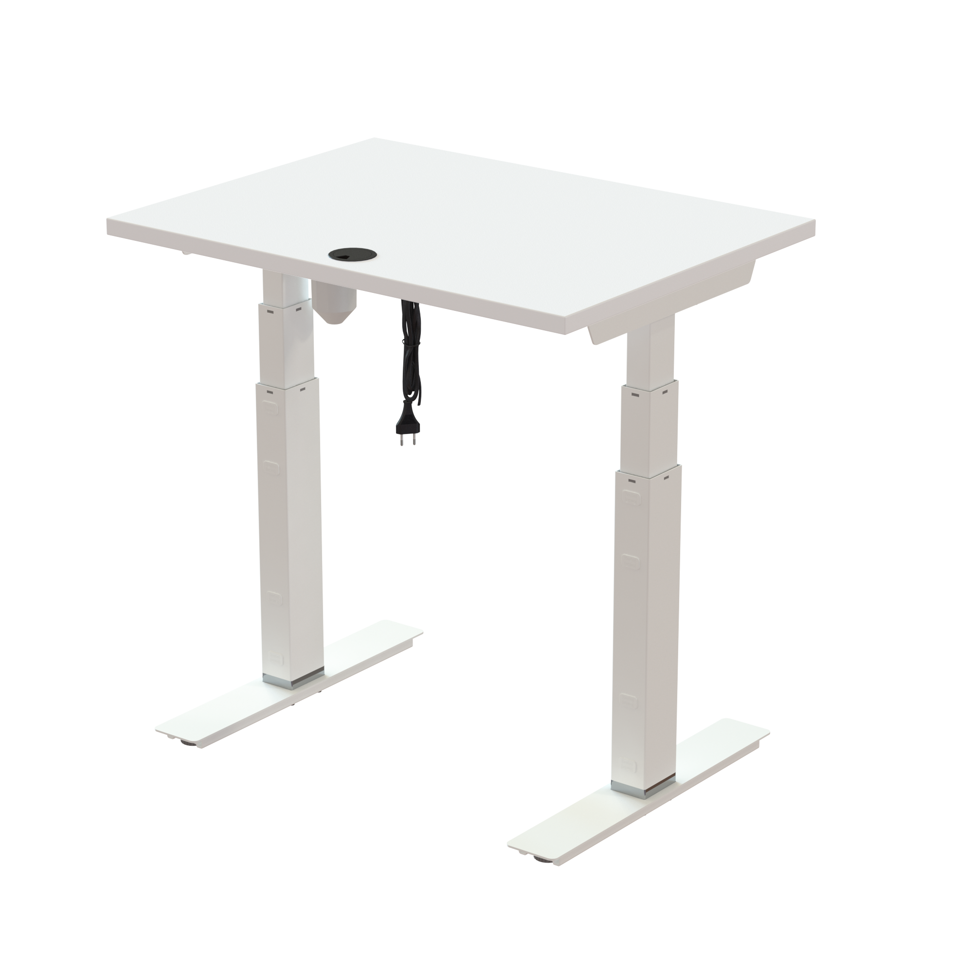 Ergonomic desk | 80x60 cm | White with white frame