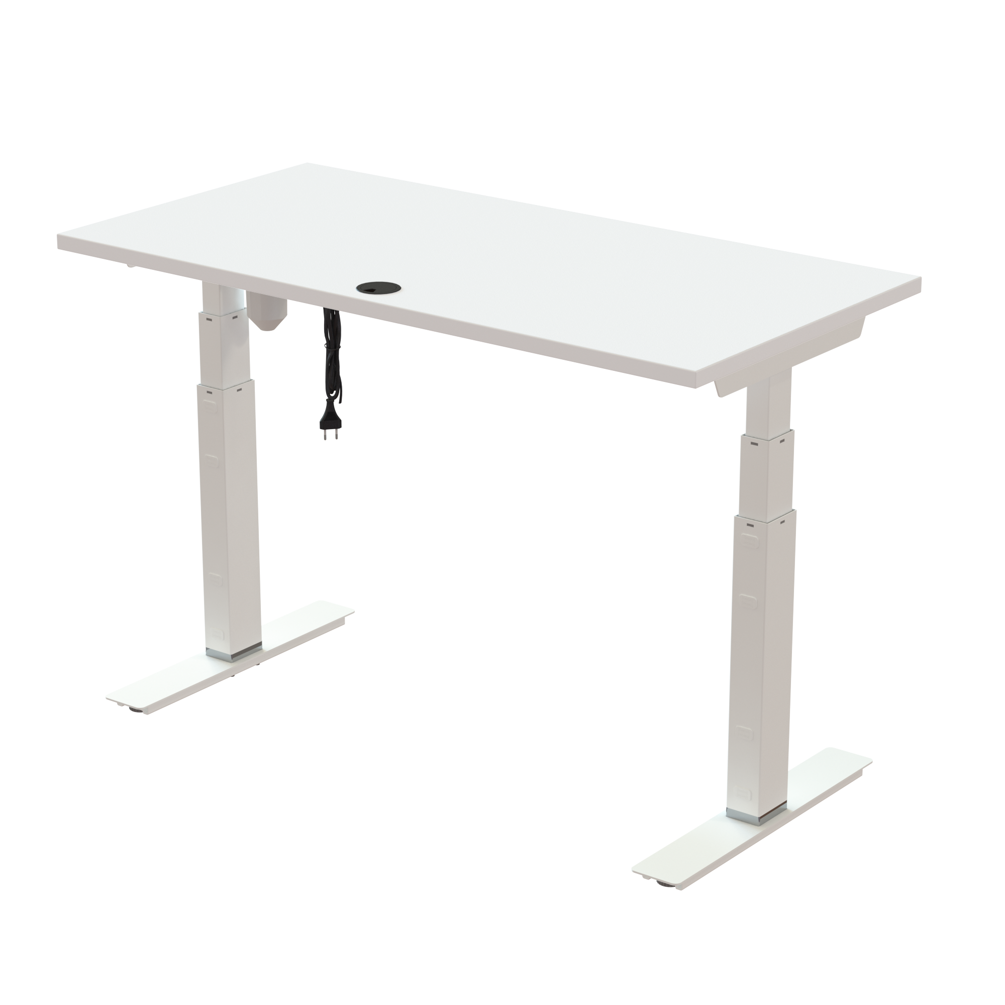 Ergonomic desk | 120x60 cm | White with white frame