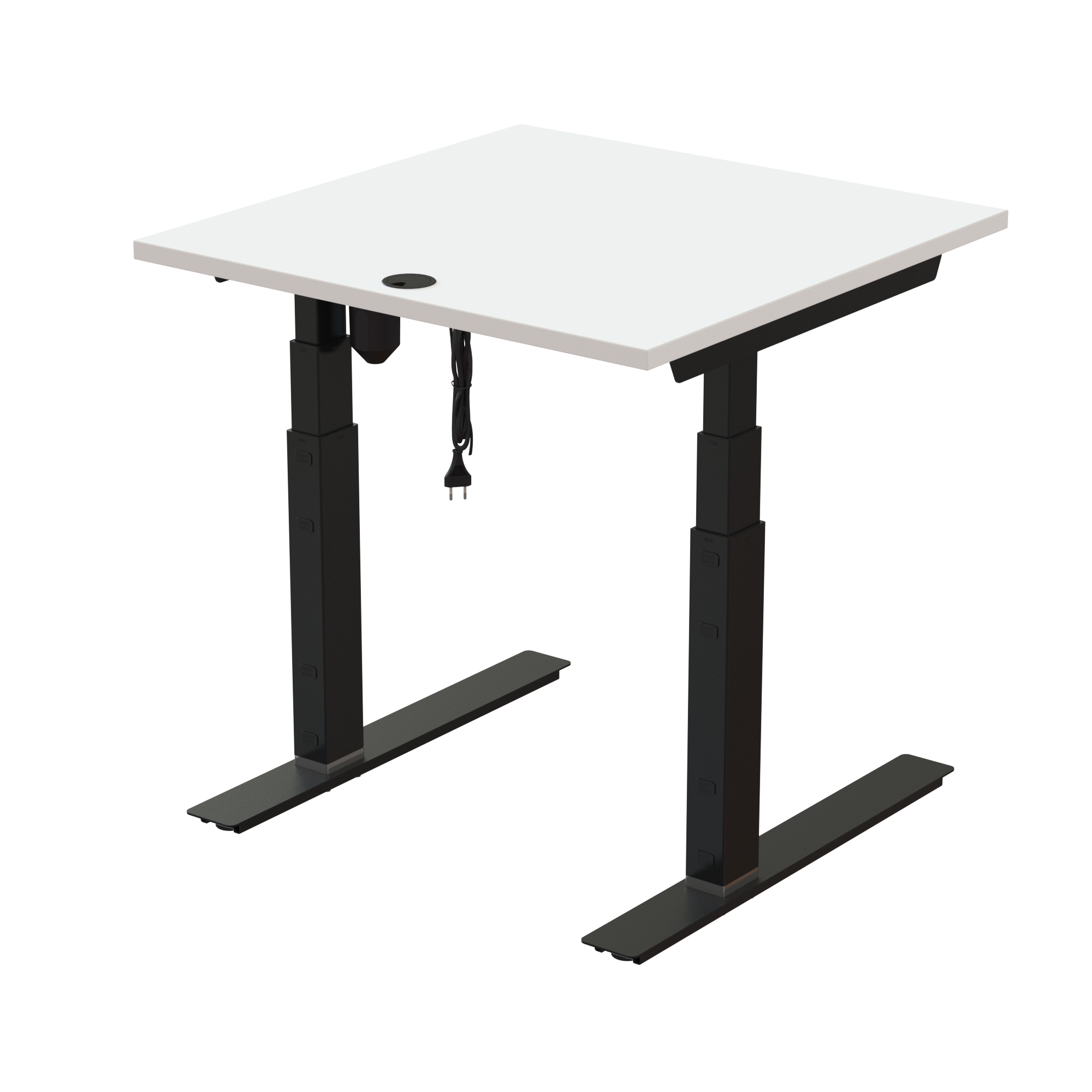 Ergonomic desk | 80x80 cm | White with black frame