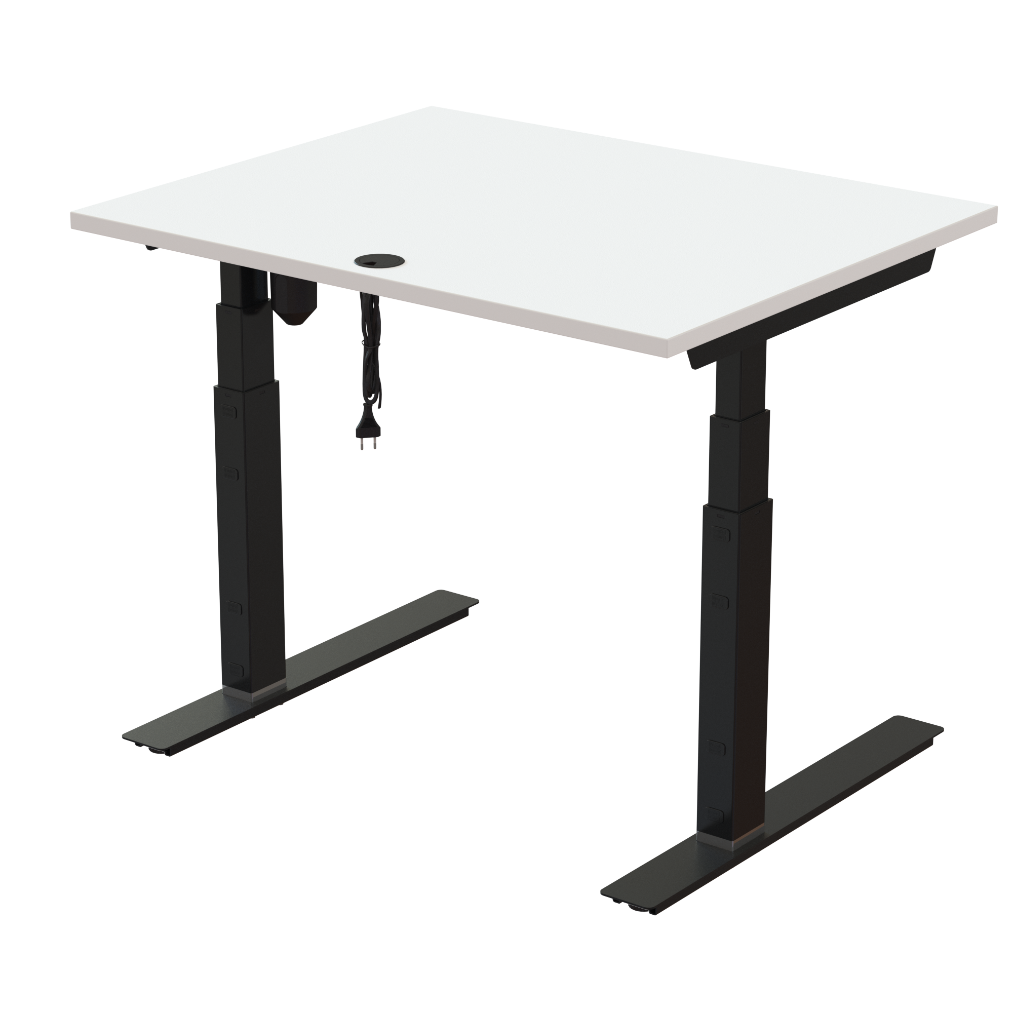 Ergonomic desk | 100x80 cm | White with black frame