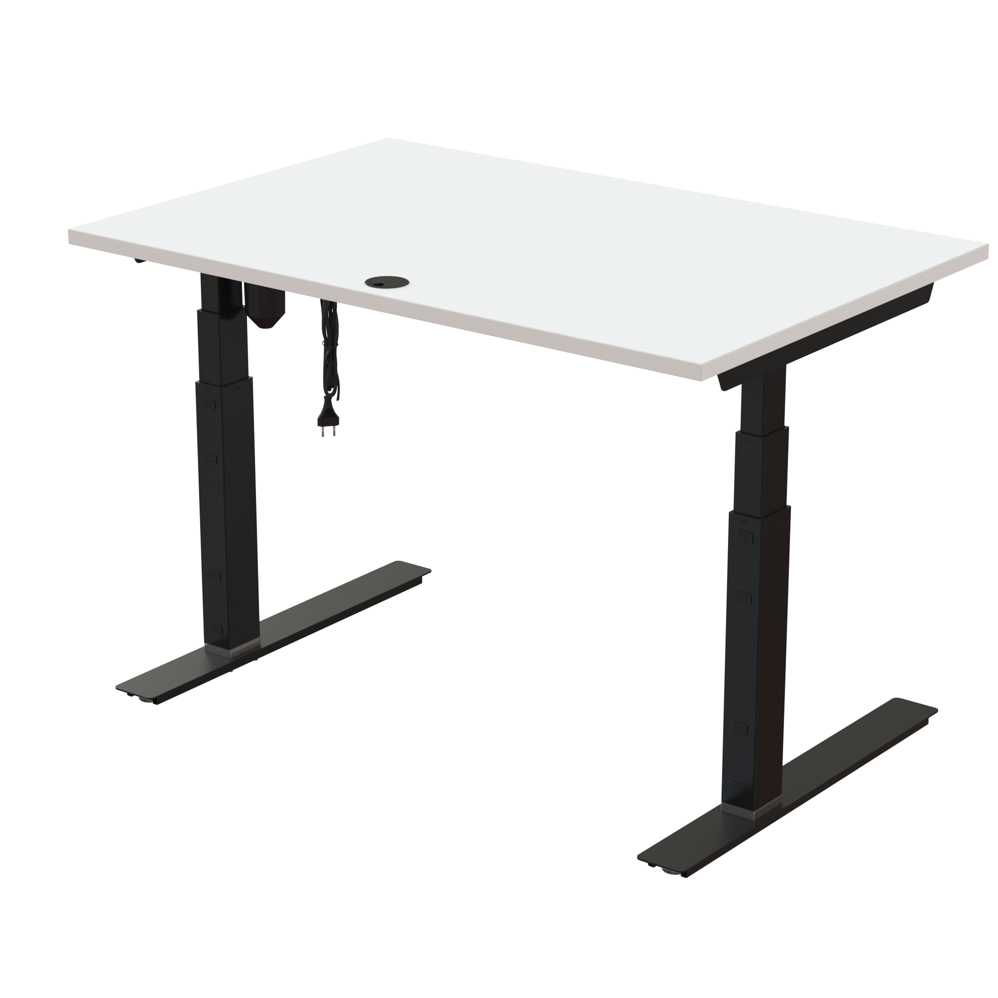 Ergonomic desk | 120x80 cm | White with black frame