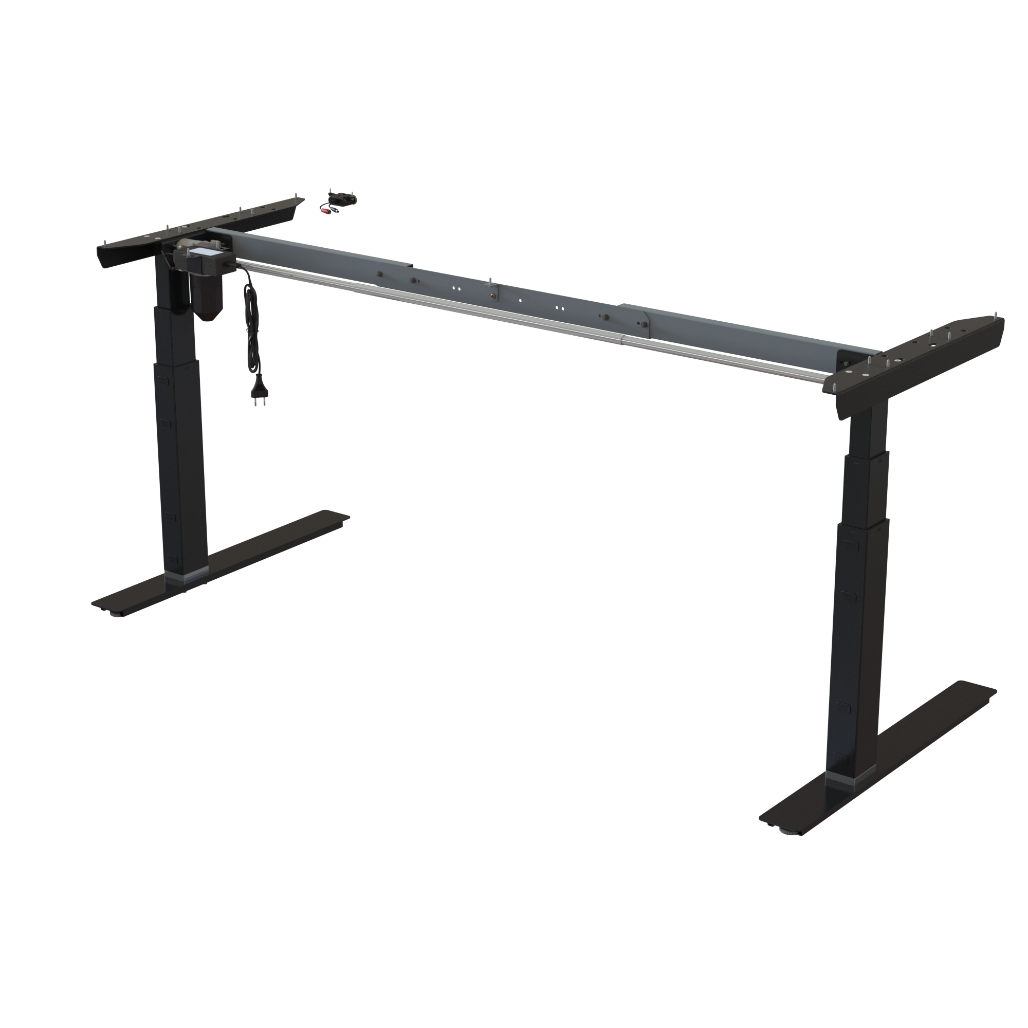 Ergonomic desk frame | Width 132-172 cm | Black 