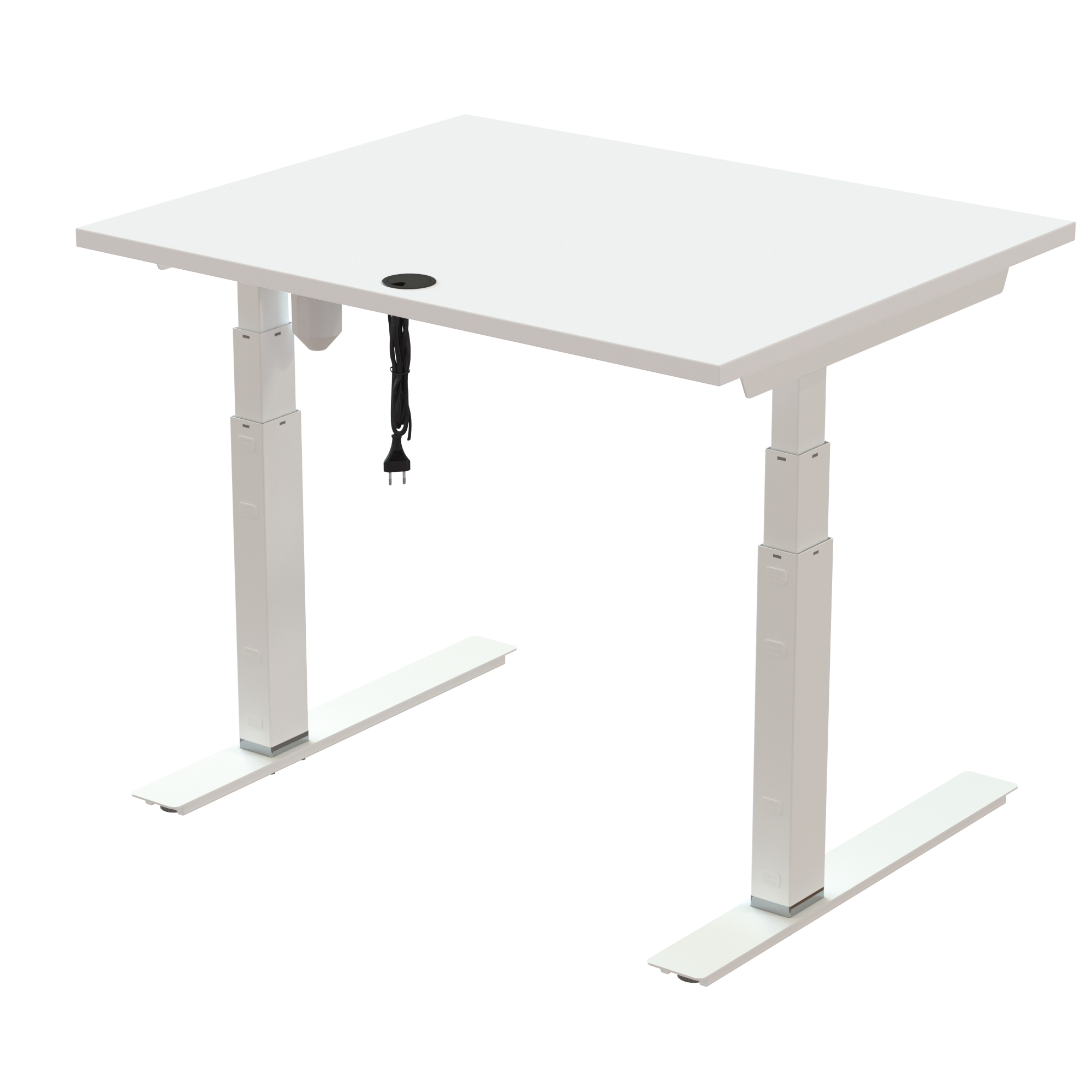 Ergonomic desk | 100x80 cm | White with white frame