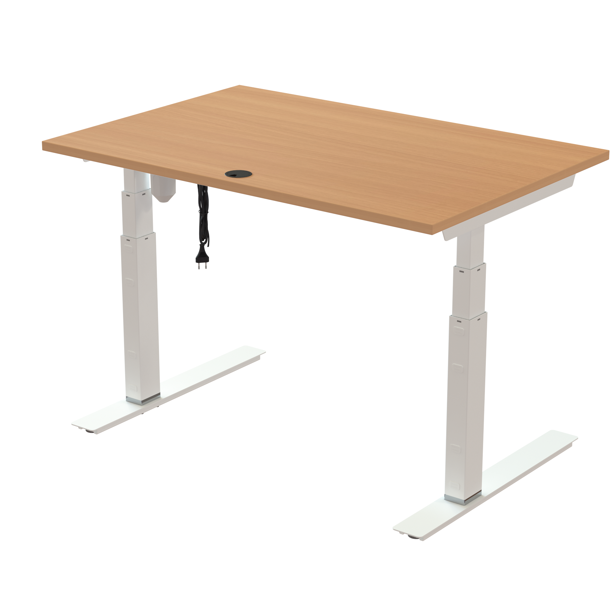 Ergonomic desk | 120x80 cm | Beech with white frame