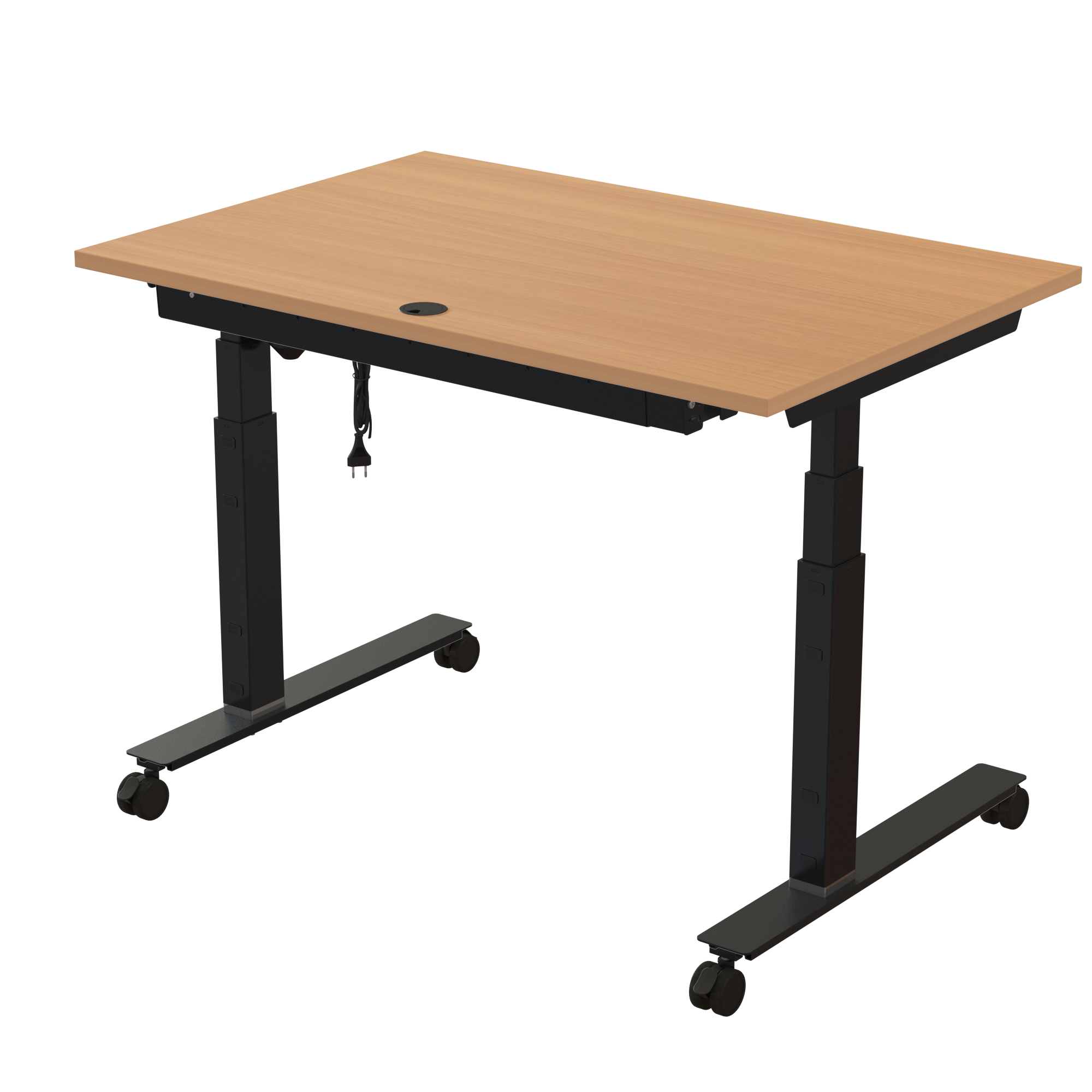 Ergonomic desk | 120x80 cm | Beech with black frame