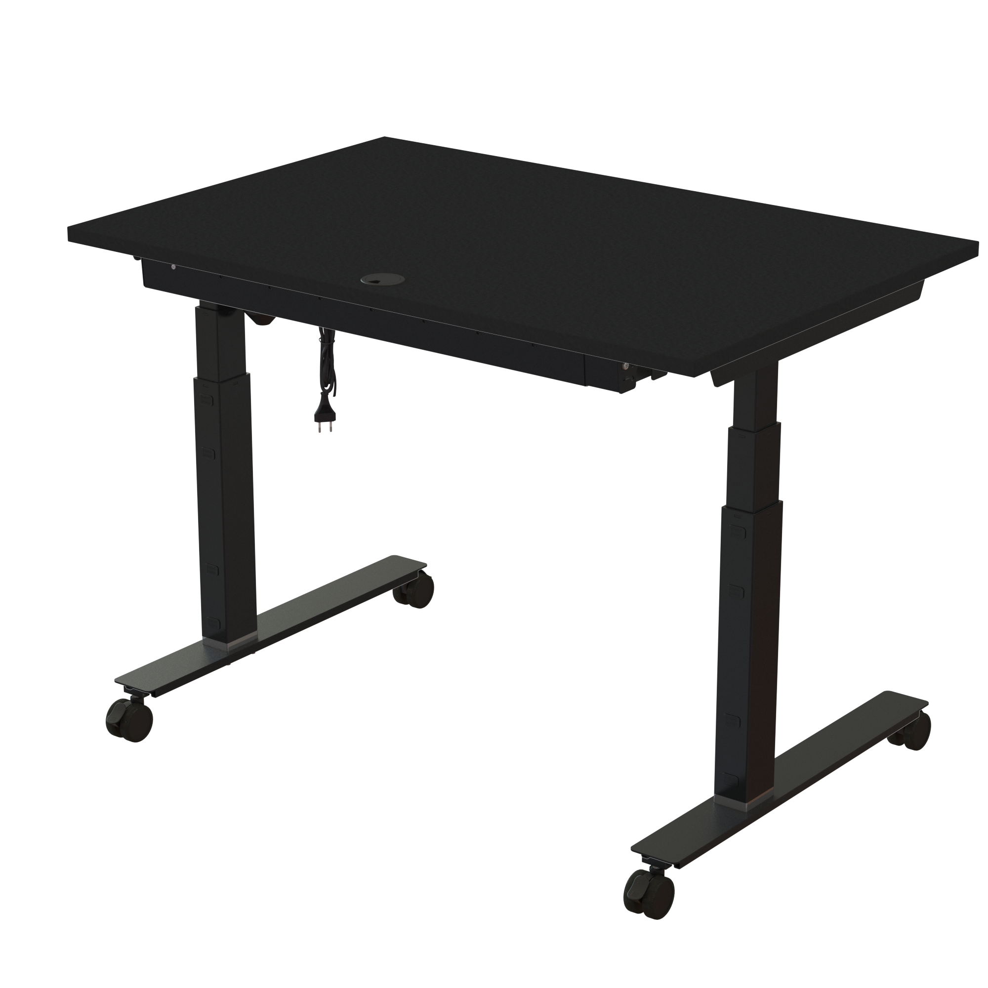 Ergonomic desk | 120x80 cm | Black  with black frame