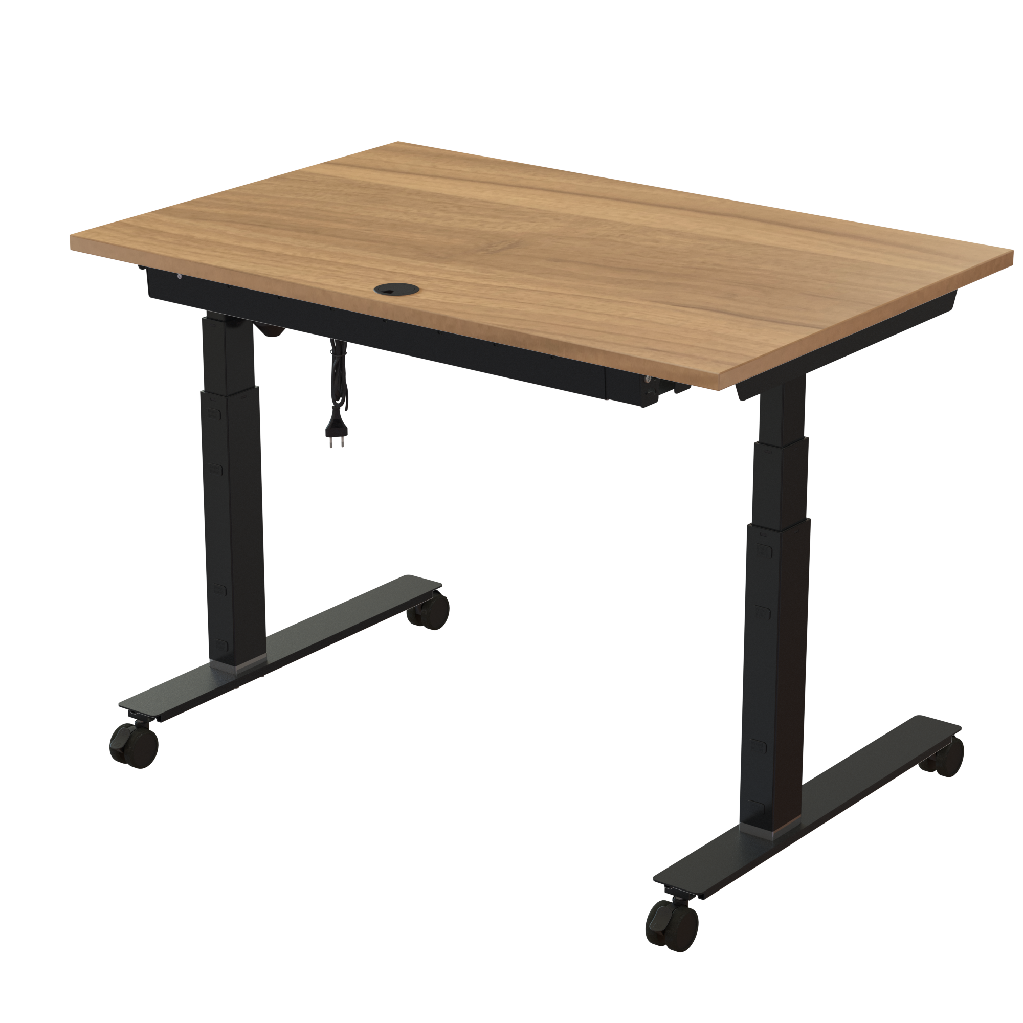 Ergonomic desk | 120x80 cm | Walnut with black frame