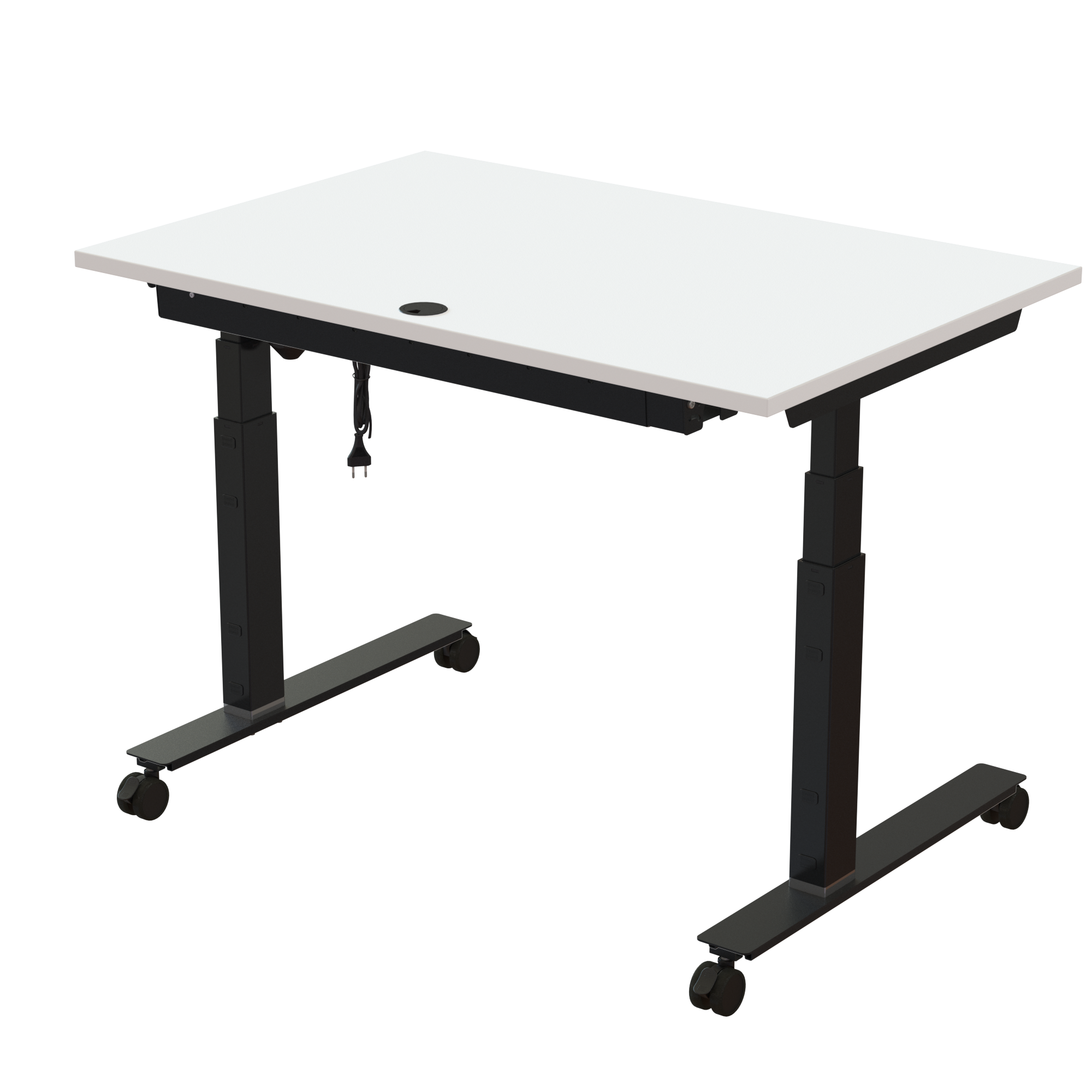 Ergonomic desk | 120x80 cm | White with black frame