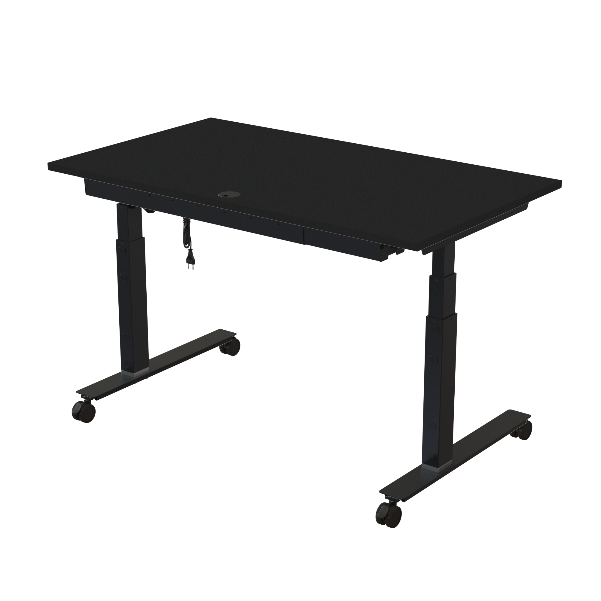 Ergonomic desk | 140x80 cm | Black  with black frame