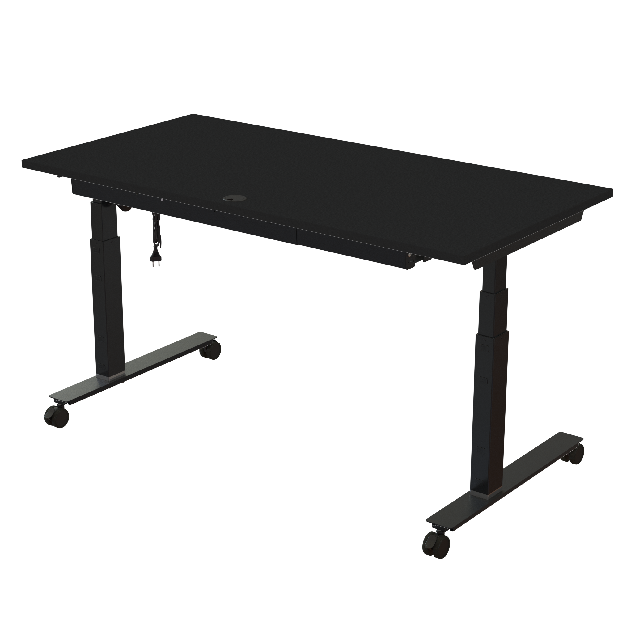 Ergonomic desk | 160x80 cm | Black  with black frame