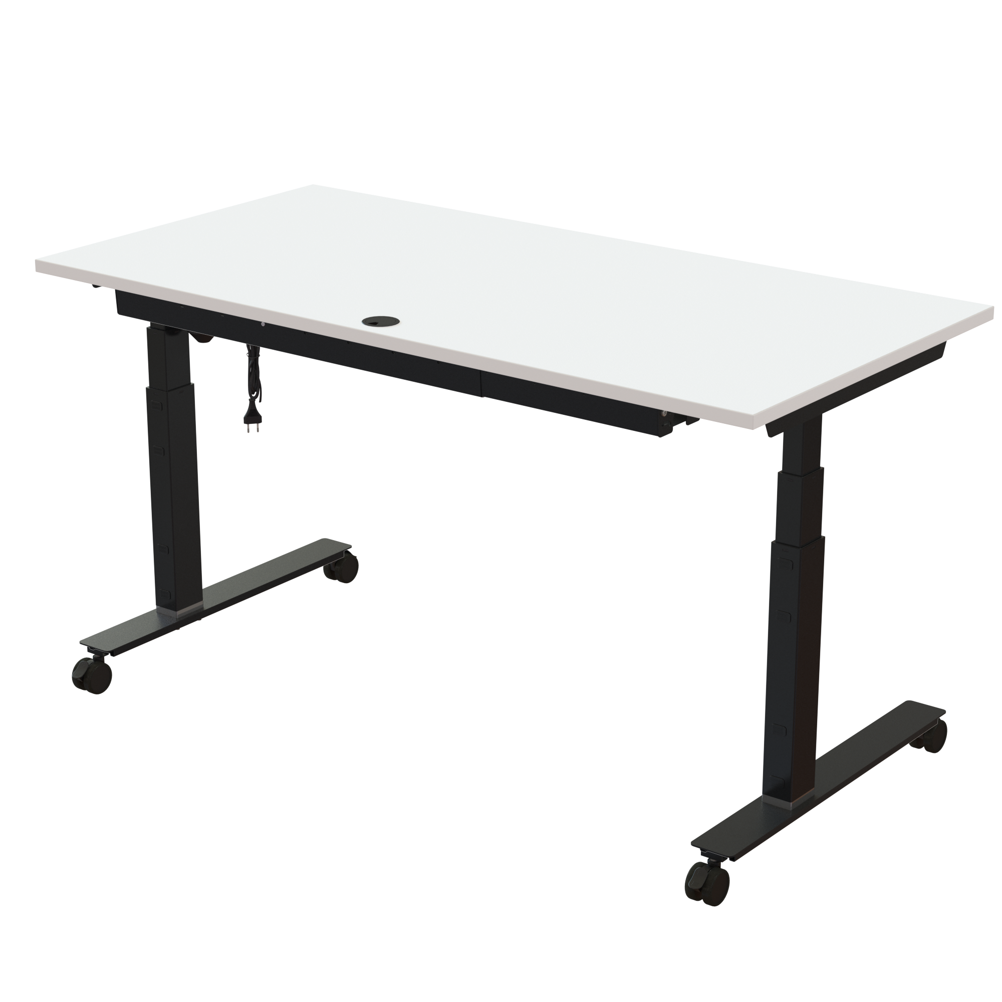 Ergonomic desk | 160x80 cm | White with black frame