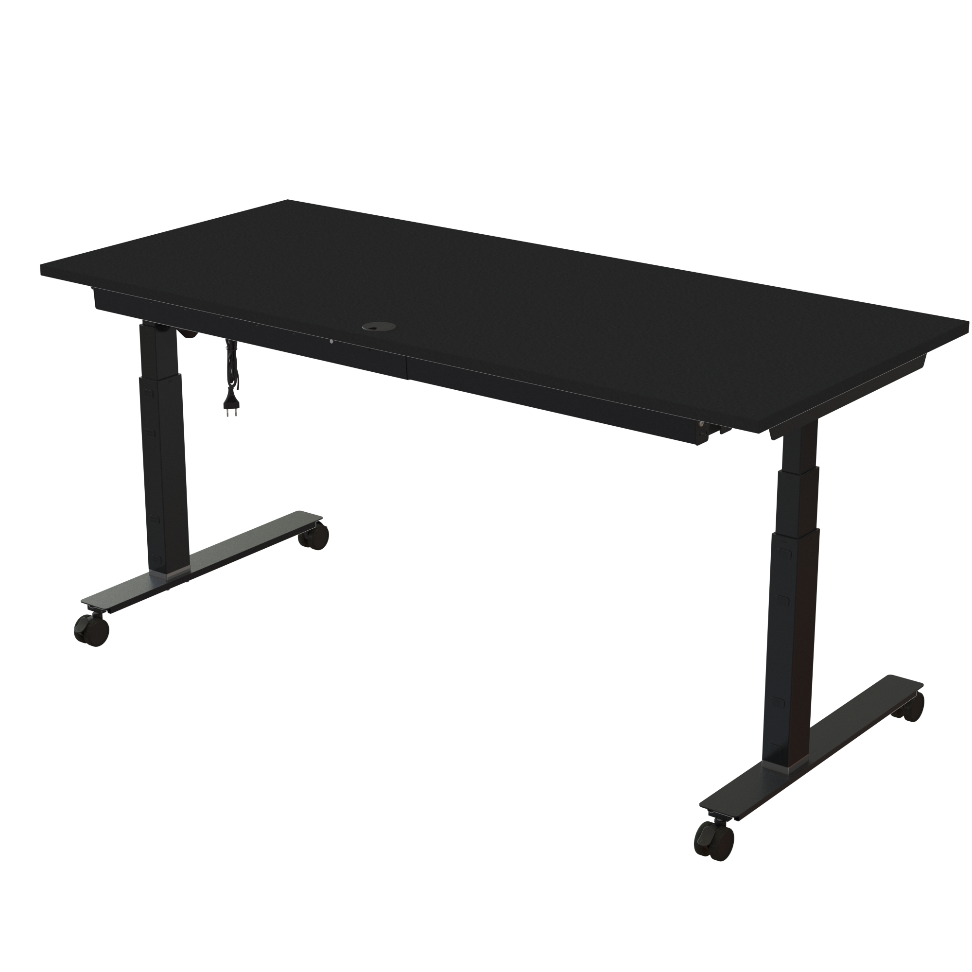Ergonomic desk | 180x80 cm | Black  with black frame