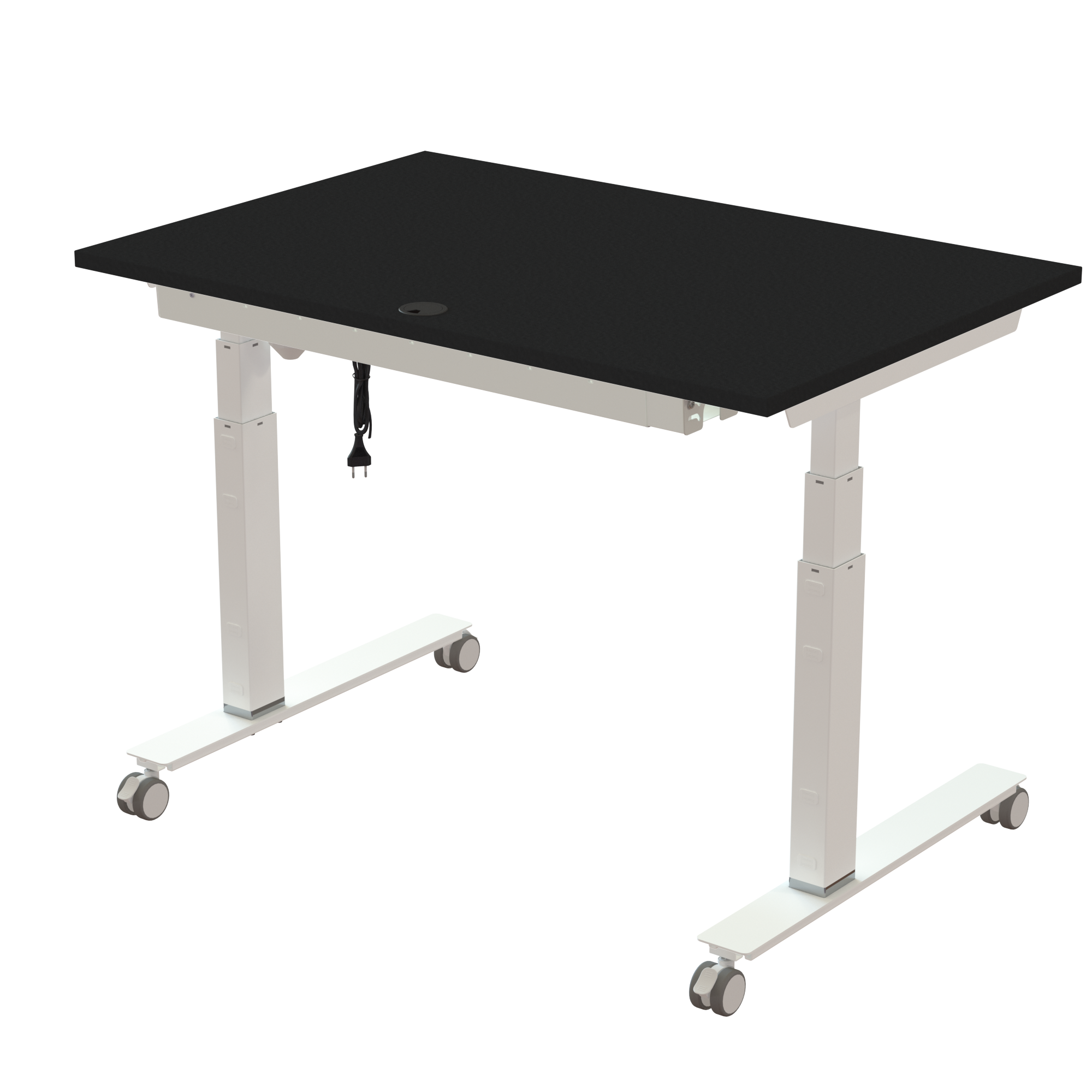 Ergonomic desk | 120x80 cm | Black  with white frame