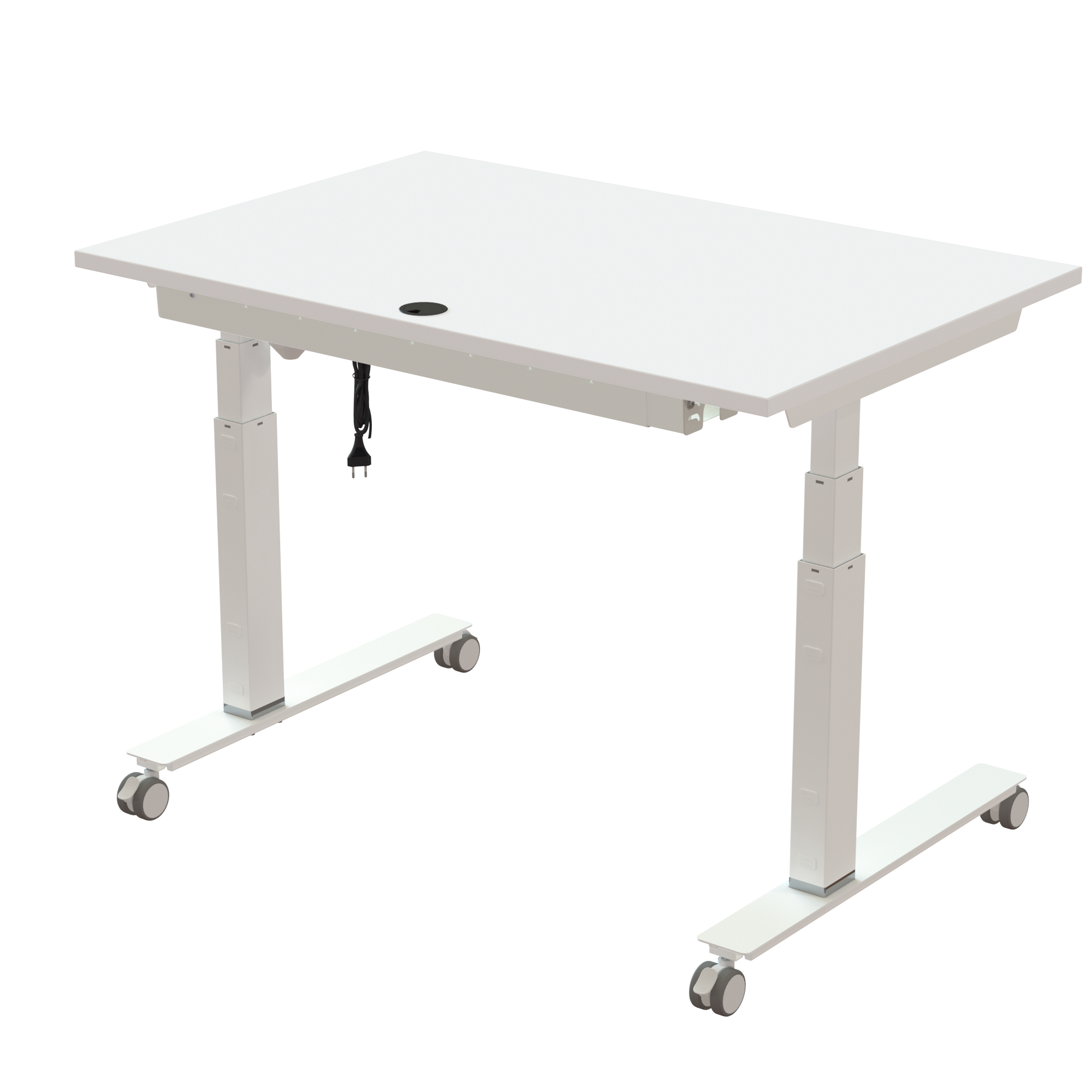 Ergonomic desk | 120x80 cm | White with white frame