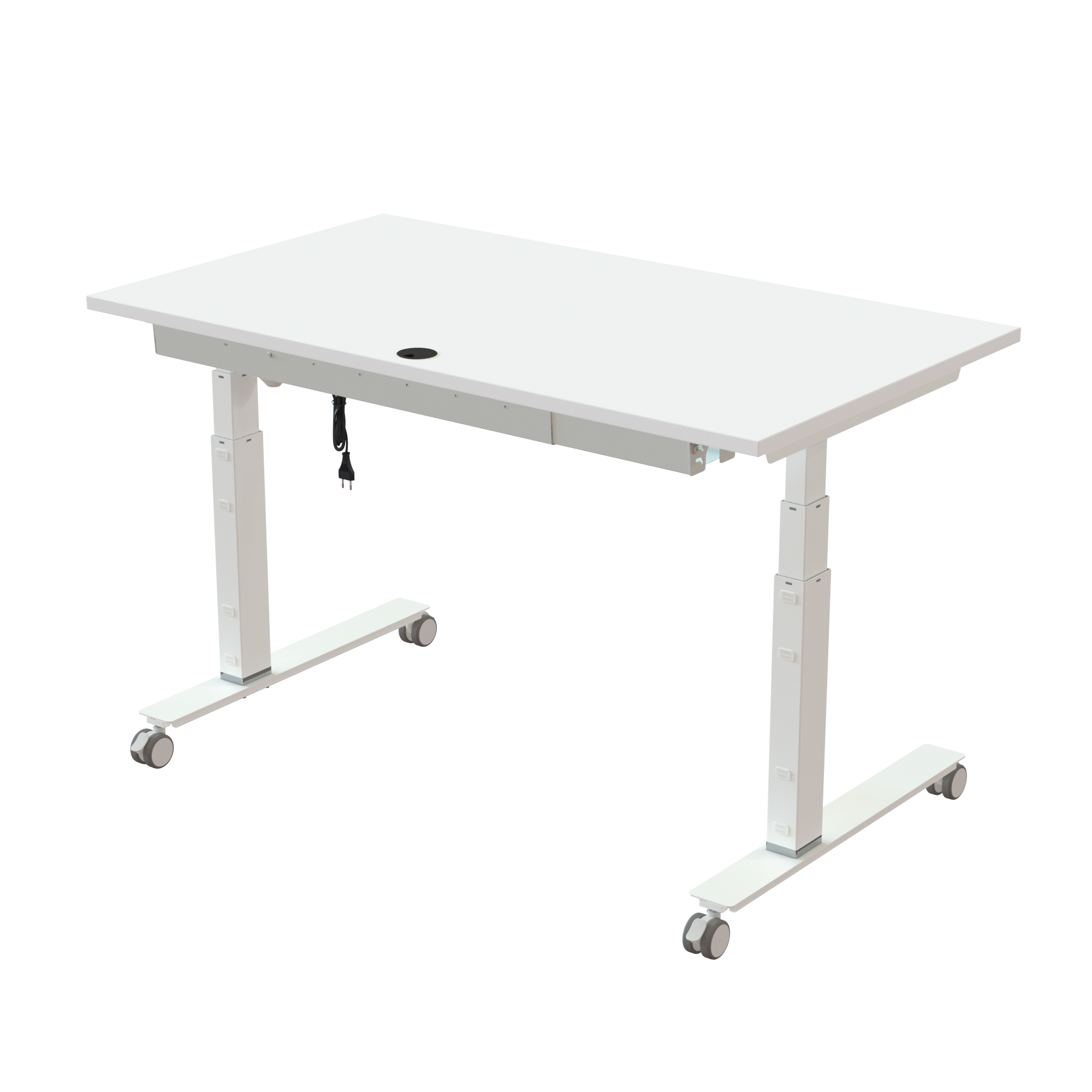 Ergonomic desk | 140x80 cm | White with white frame