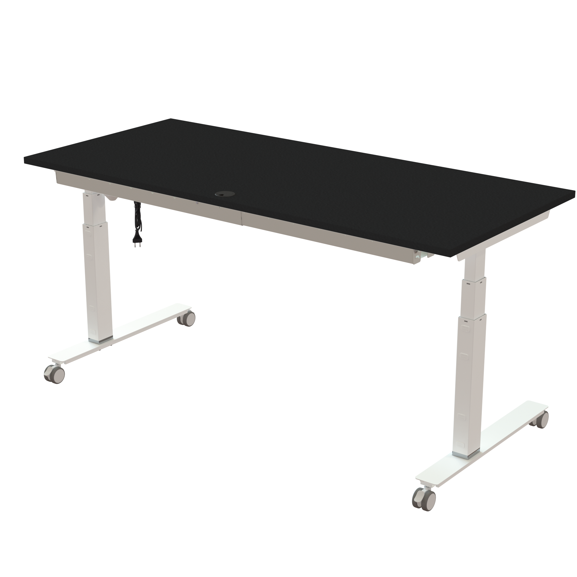 Ergonomic desk | 180x80 cm | Black  with white frame