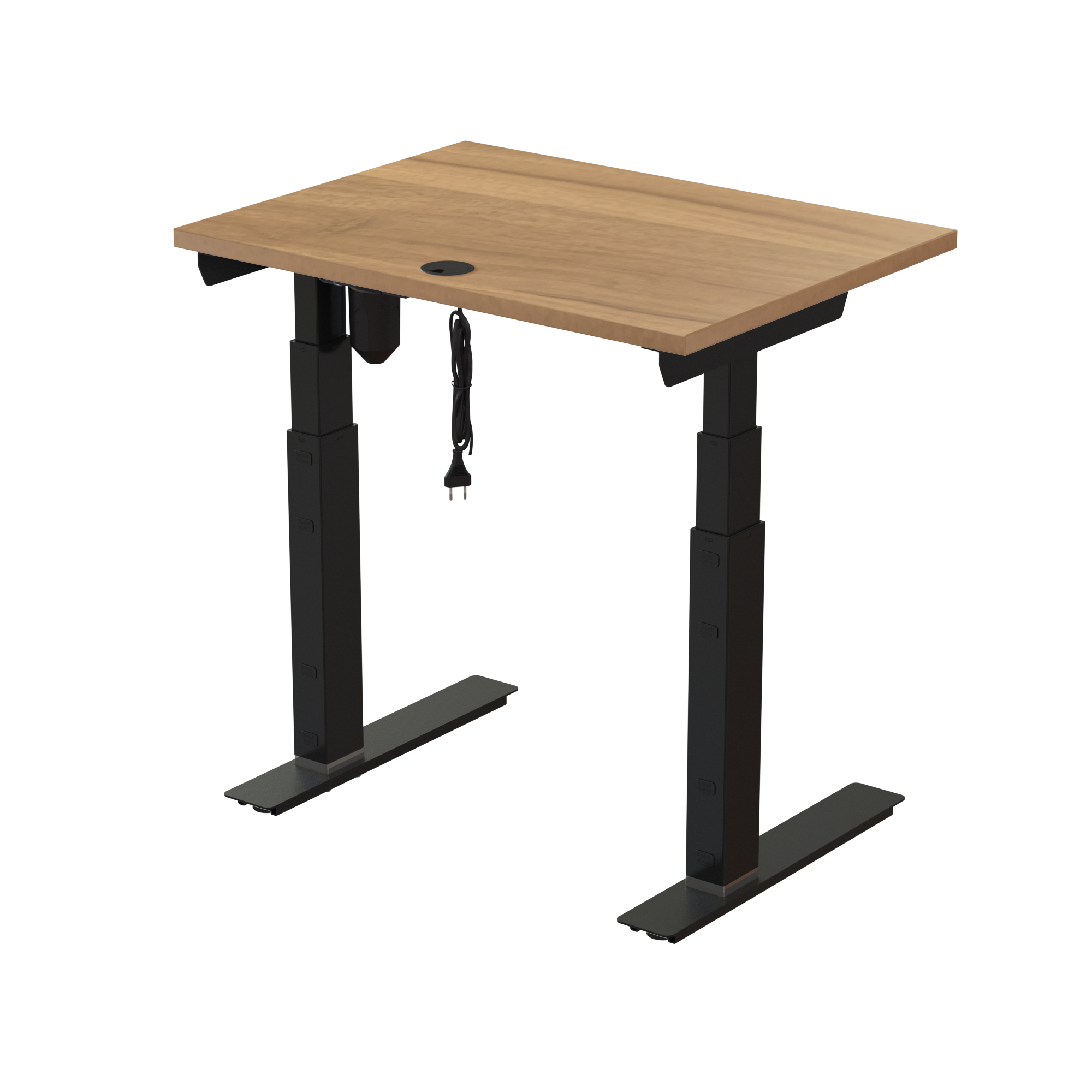 Ergonomic desk | 80x60 cm | Walnut with black frame