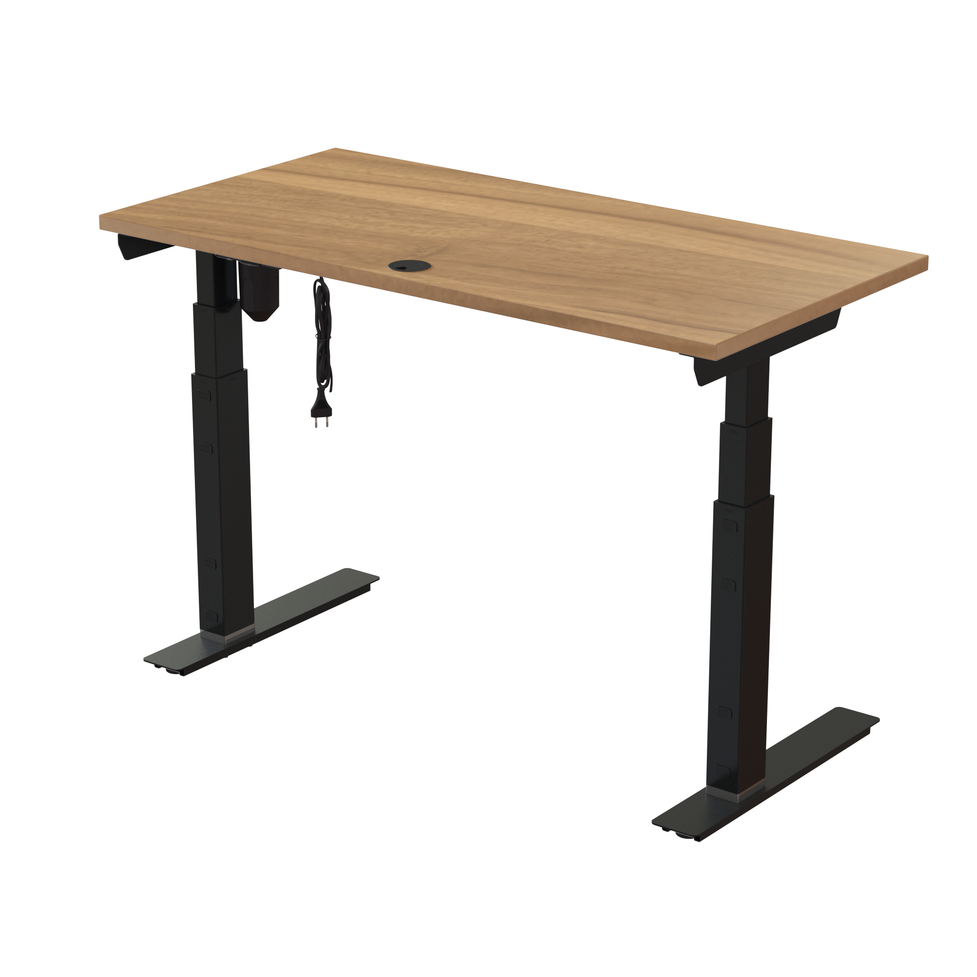 Ergonomic desk | 120x60 cm | Walnut with black frame