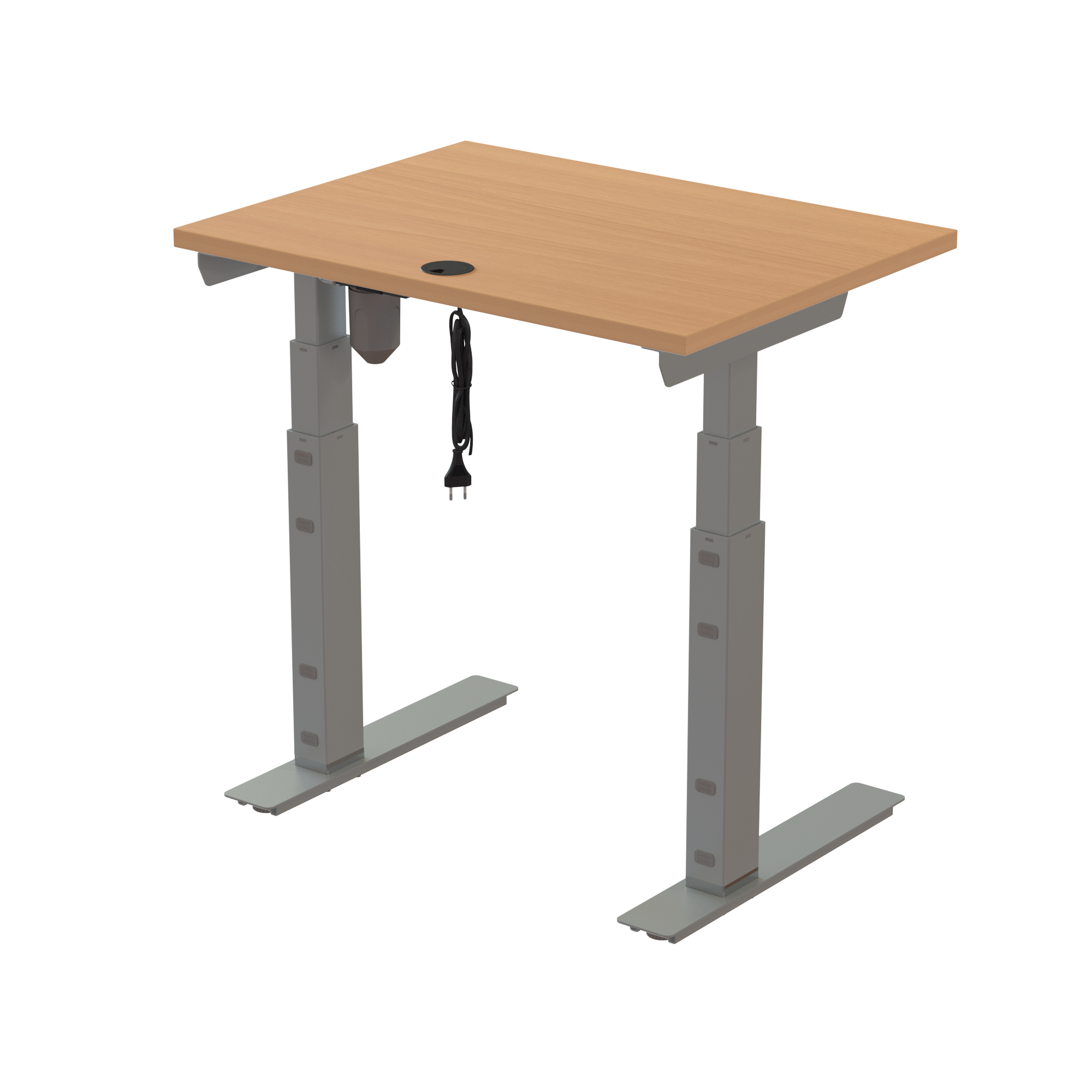 Ergonomic desk | 80x60 cm | Beech with silver frame
