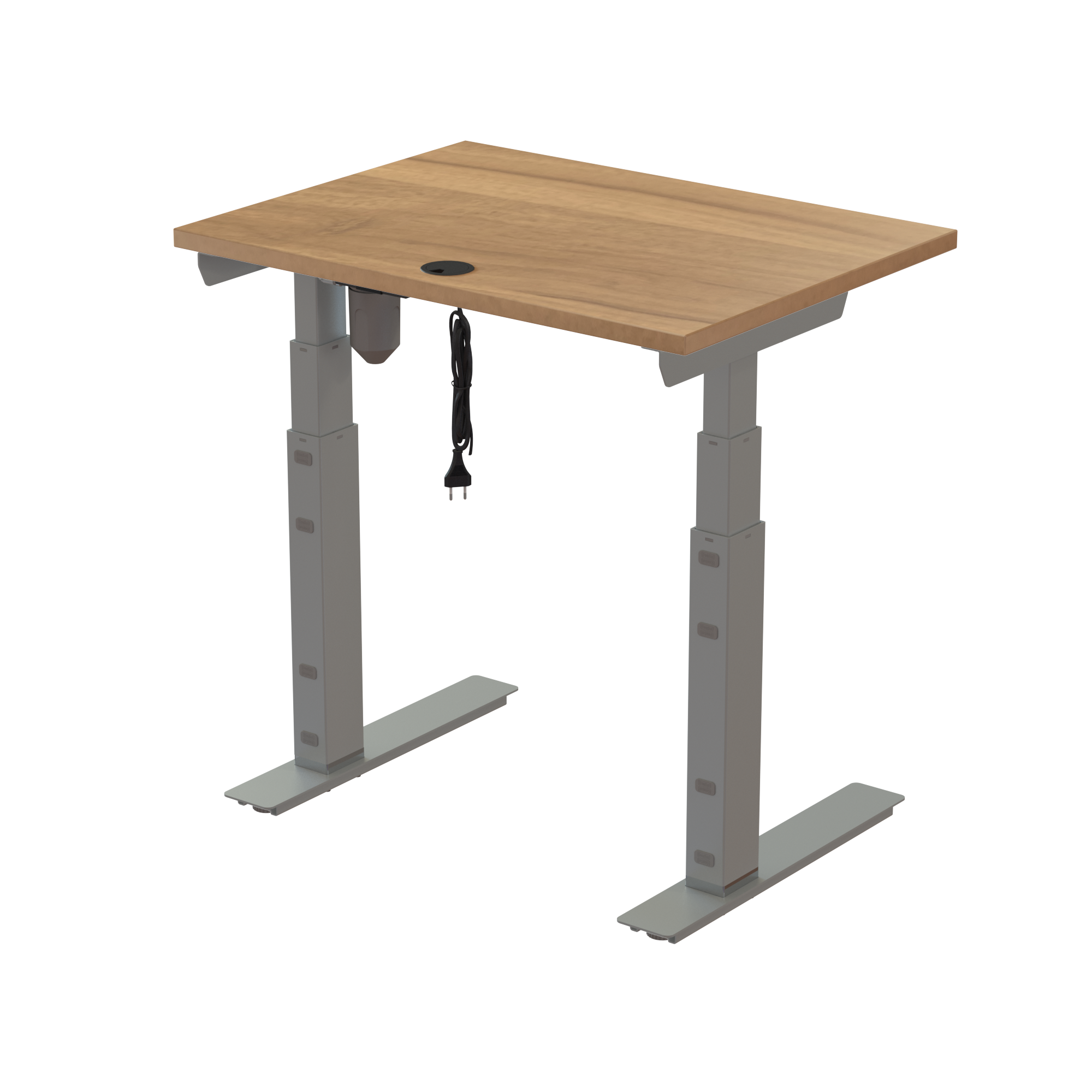 Ergonomic desk | 80x60 cm | Walnut with silver frame