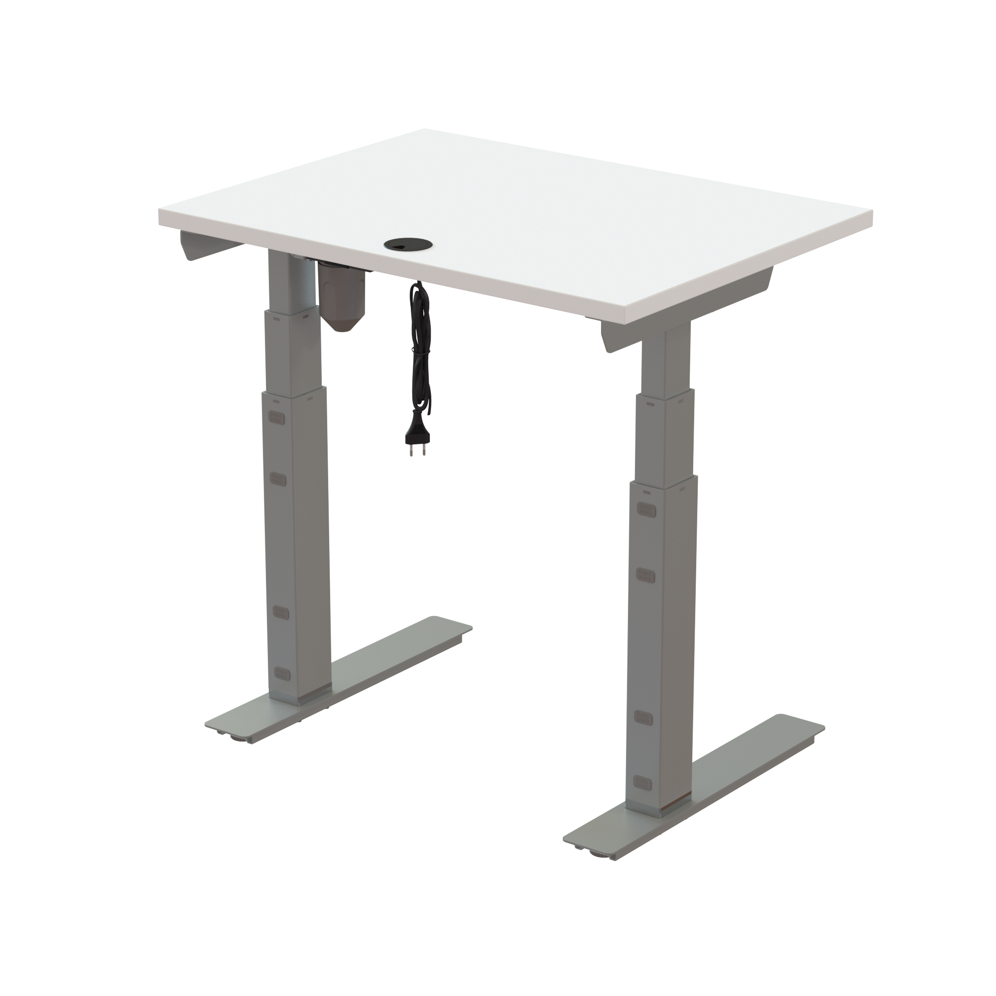 Ergonomic desk | 80x60 cm | White with silver frame
