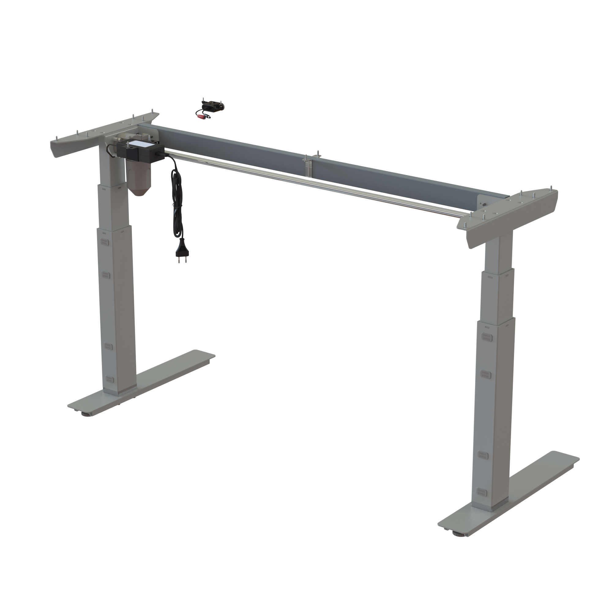 Ergonomic desk frame | Width 129 cm | Silver