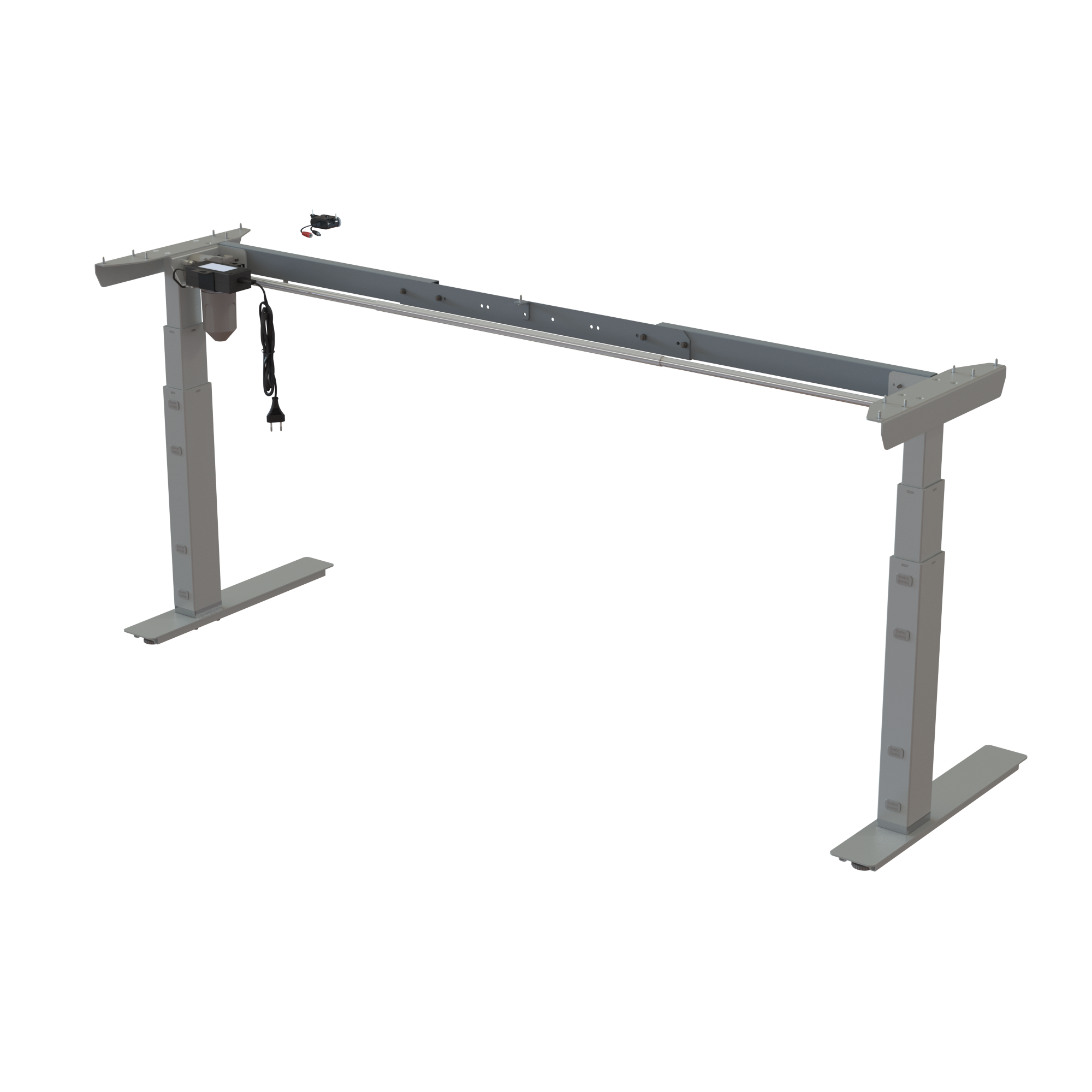 Ergonomic desk frame | Width 132-172 cm | Silver