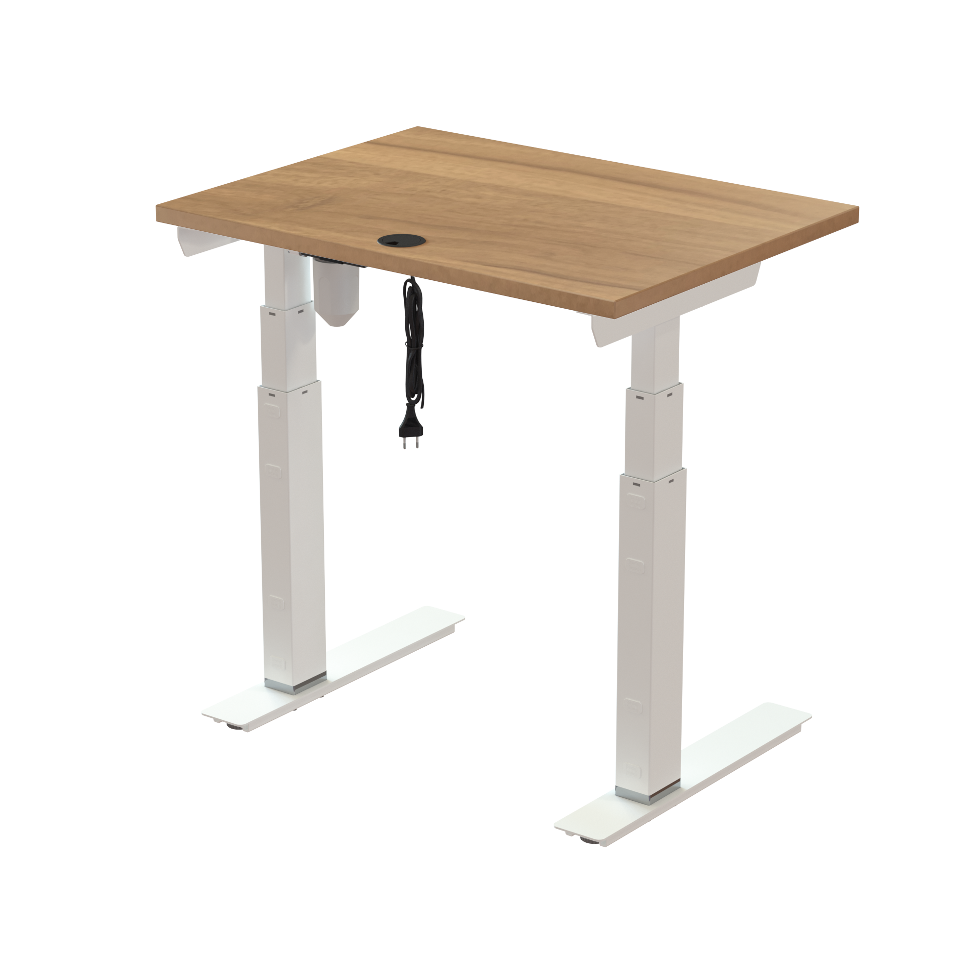 Ergonomic desk | 80x60 cm | Walnut with white frame
